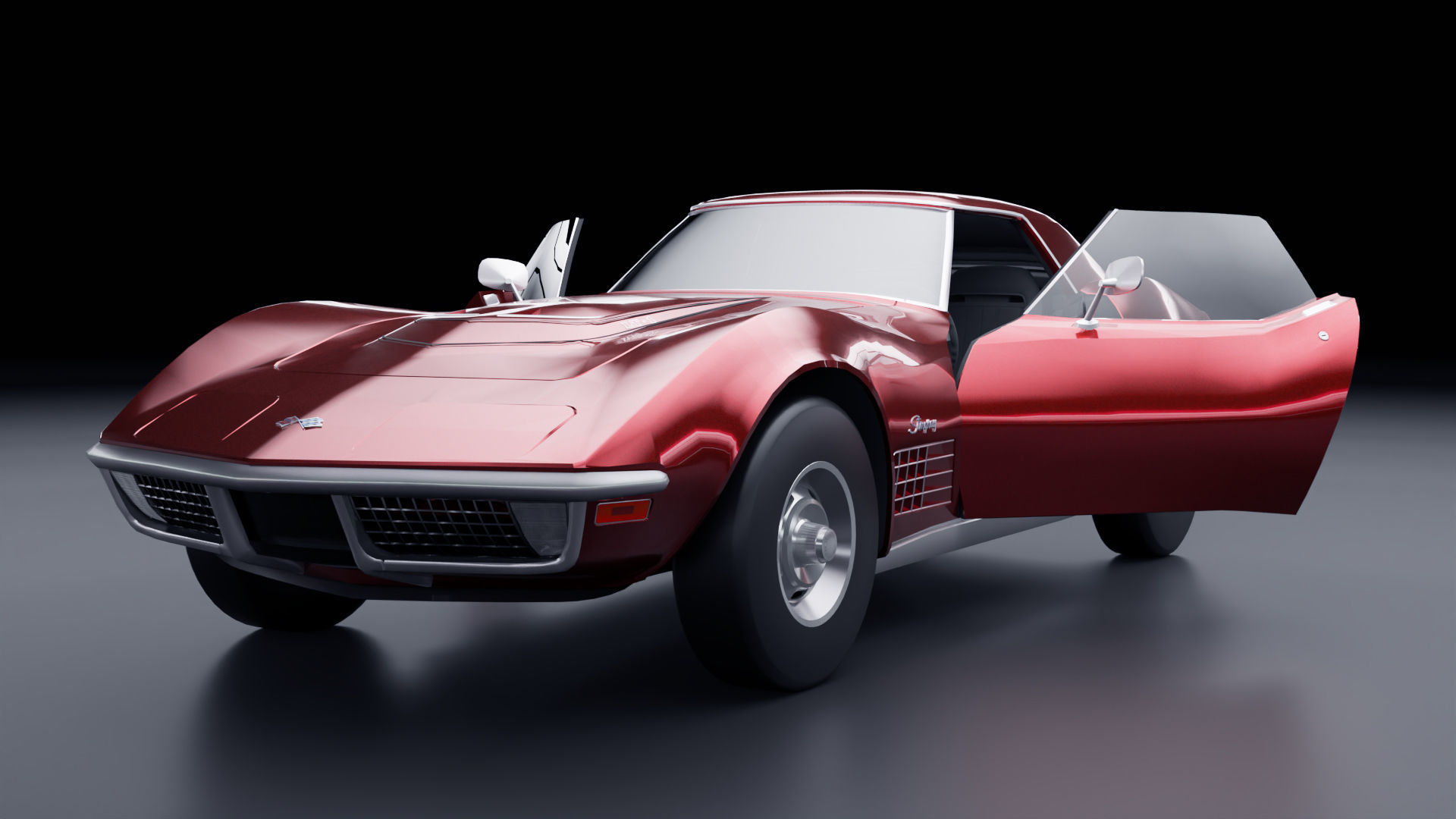 Chevrolet Corvette ZR1 1970 Low-poly 3D model_11