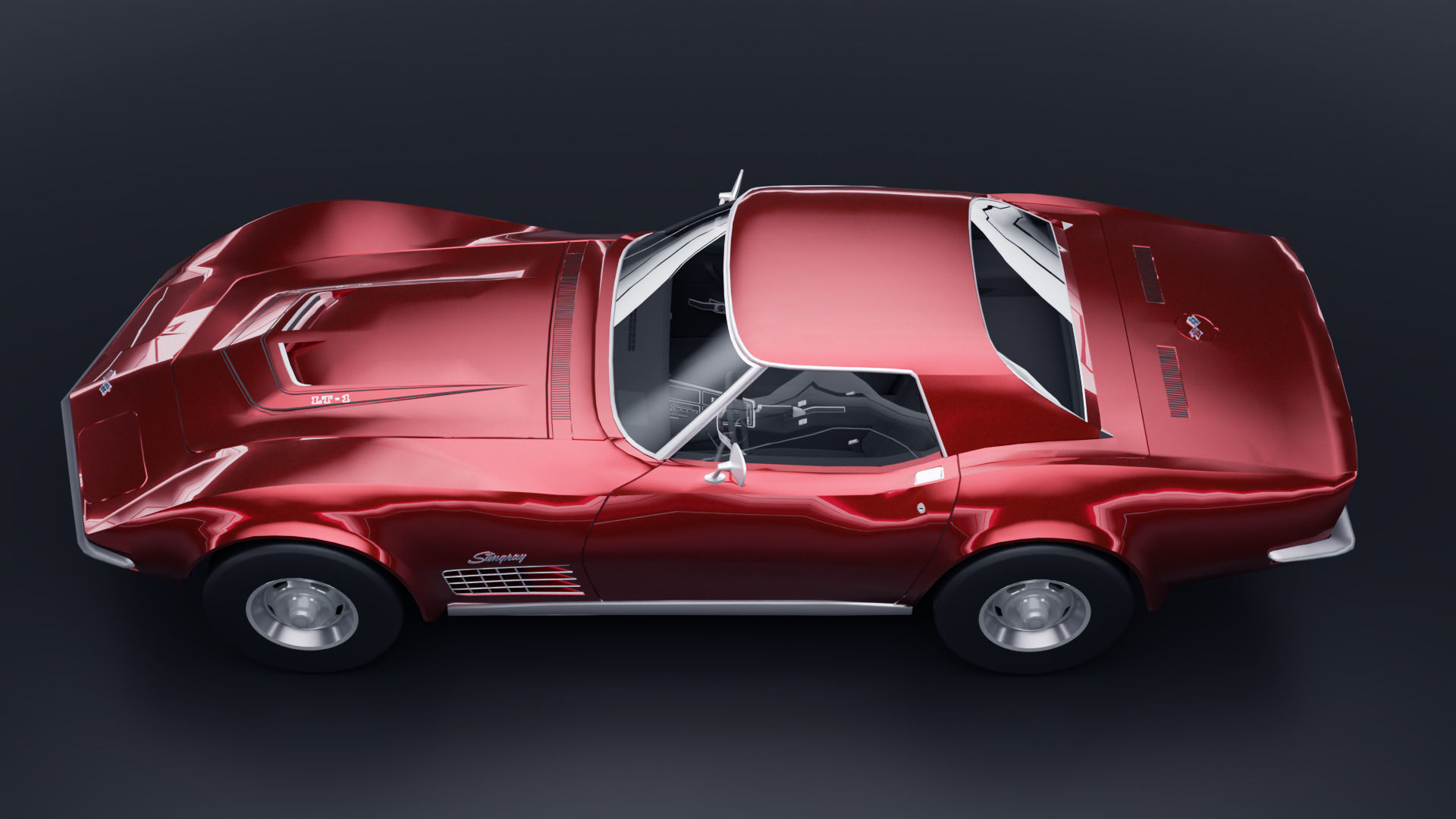 Chevrolet Corvette ZR1 1970 Low-poly 3D model_3