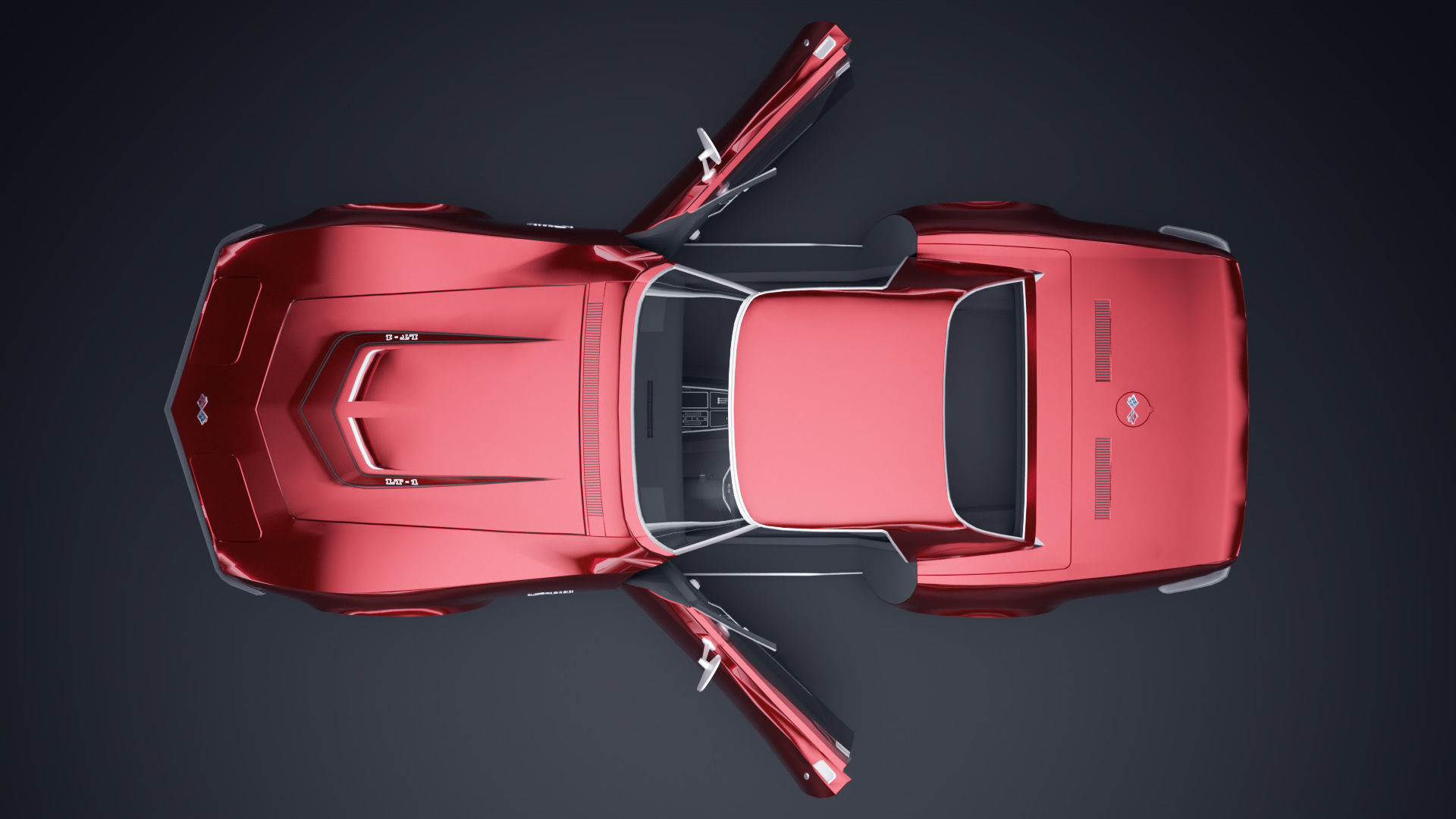 Chevrolet Corvette ZR1 1970 Low-poly 3D model_10