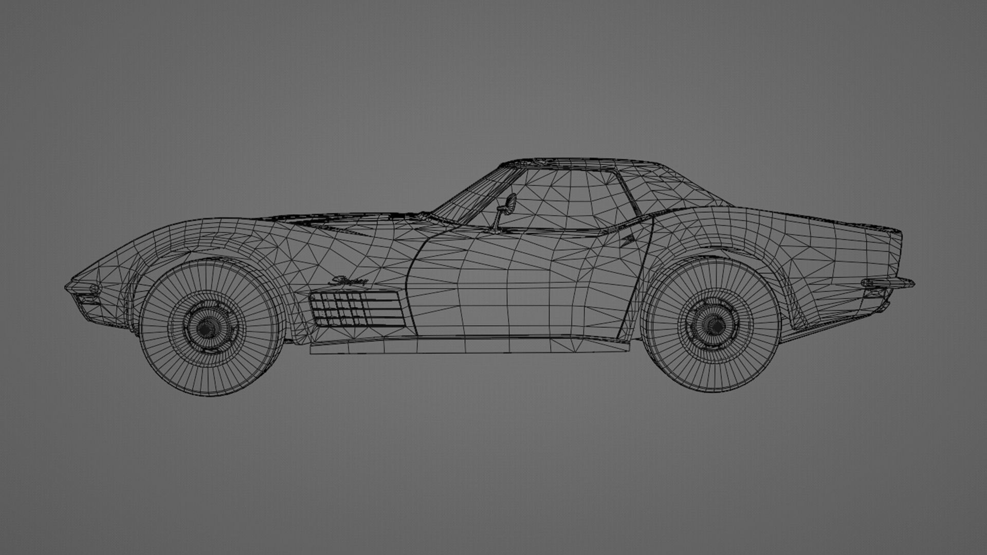 Chevrolet Corvette ZR1 1970 Low-poly 3D model_13