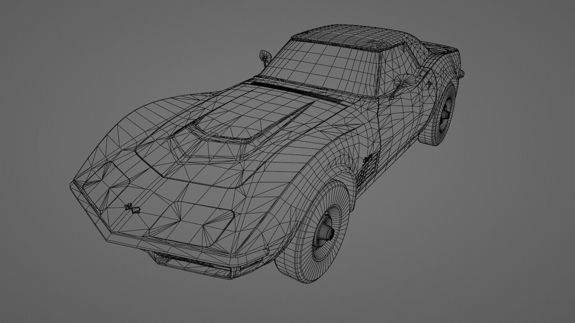 Chevrolet Corvette ZR1 1970 Low-poly 3D model_12