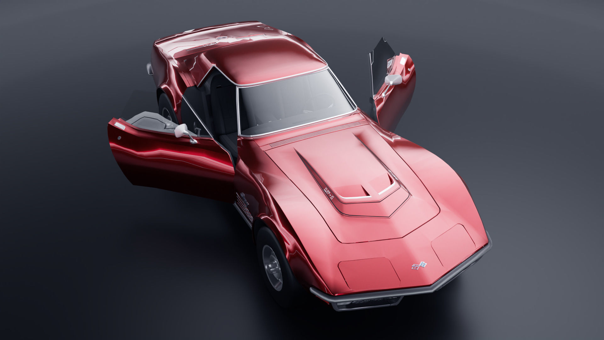 Chevrolet Corvette ZR1 1970 Low-poly 3D model_7