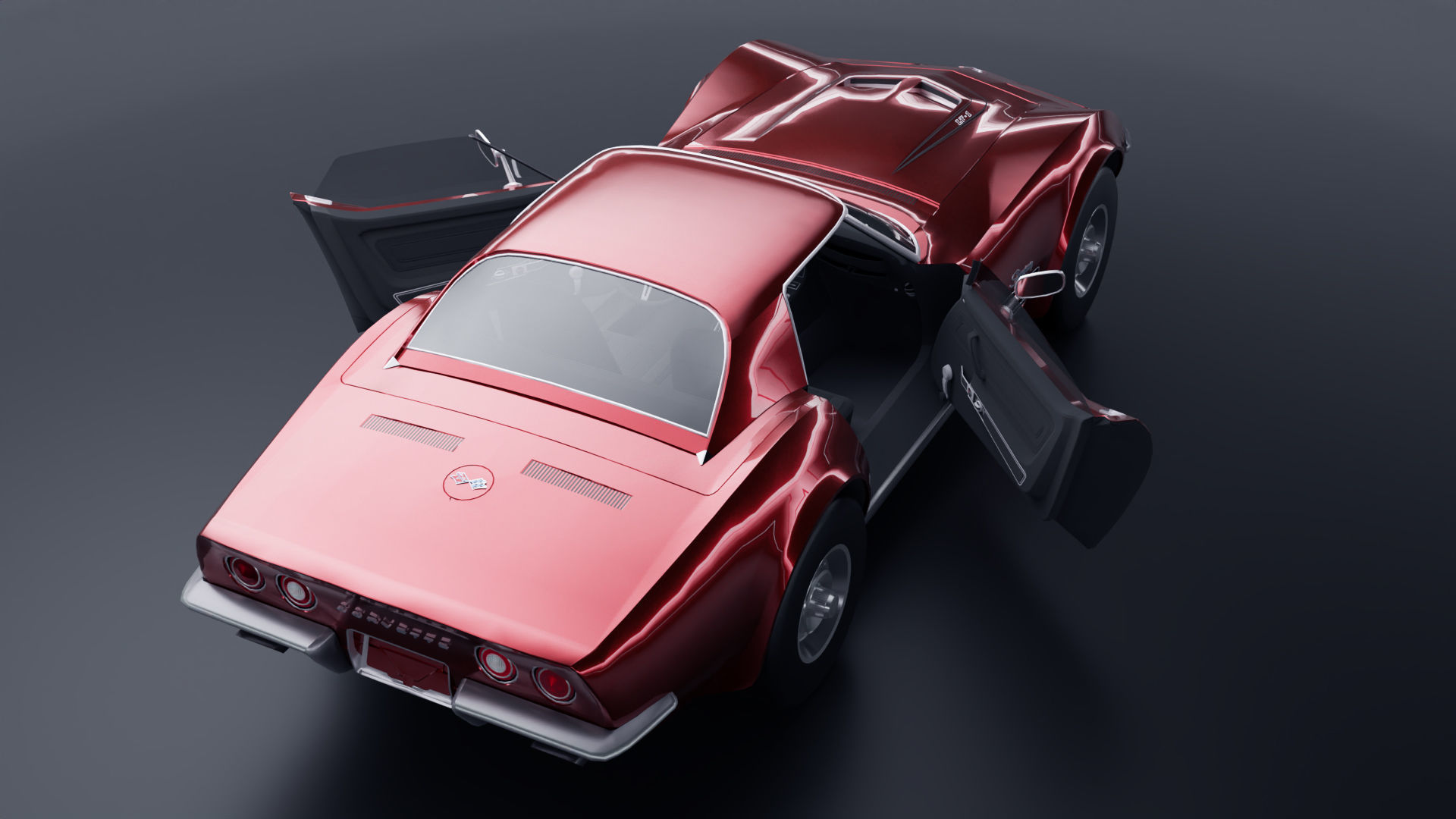 Chevrolet Corvette ZR1 1970 Low-poly 3D model_8
