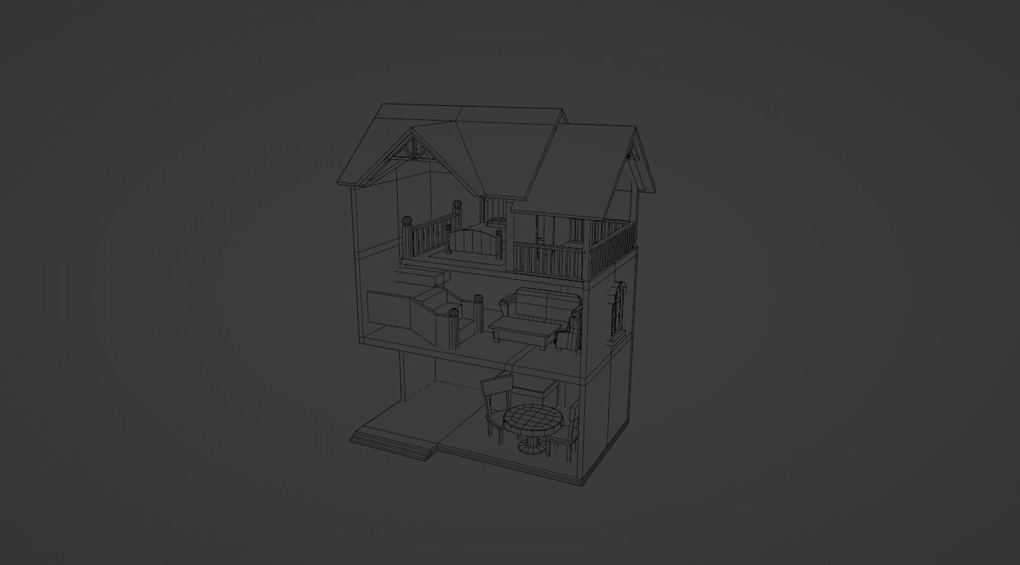 Doll house 3D model Low-poly 3D model_5