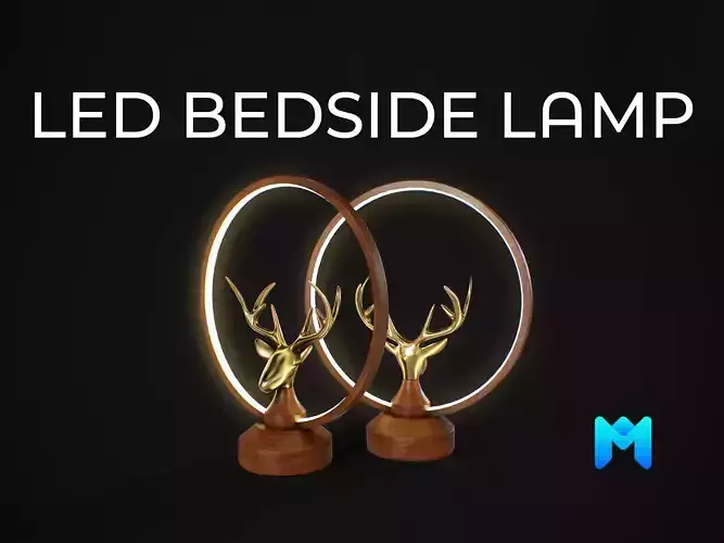 Golden Deer LED Table Lamp Low-poly 3D model