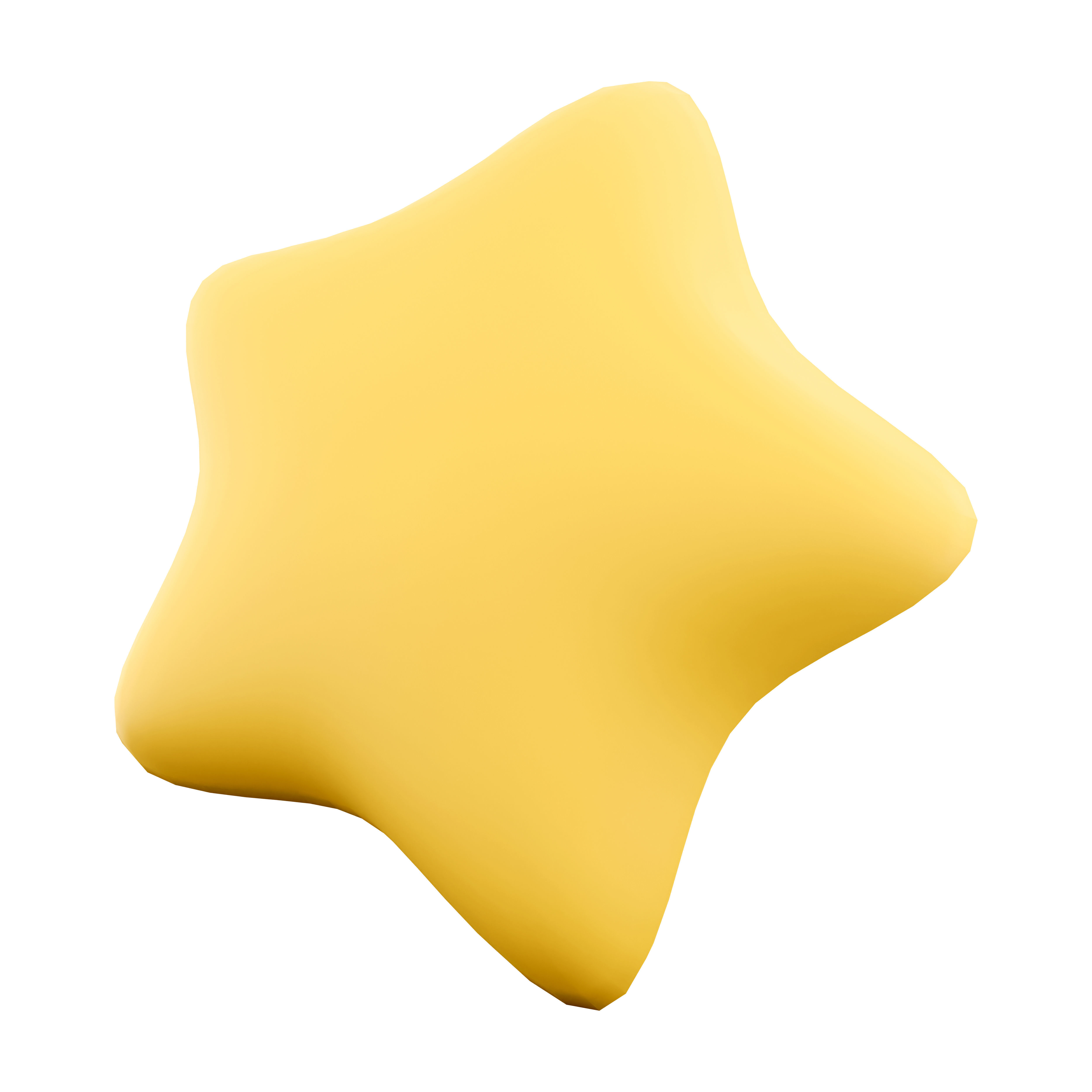 3d star cartoon icon 3D model_3