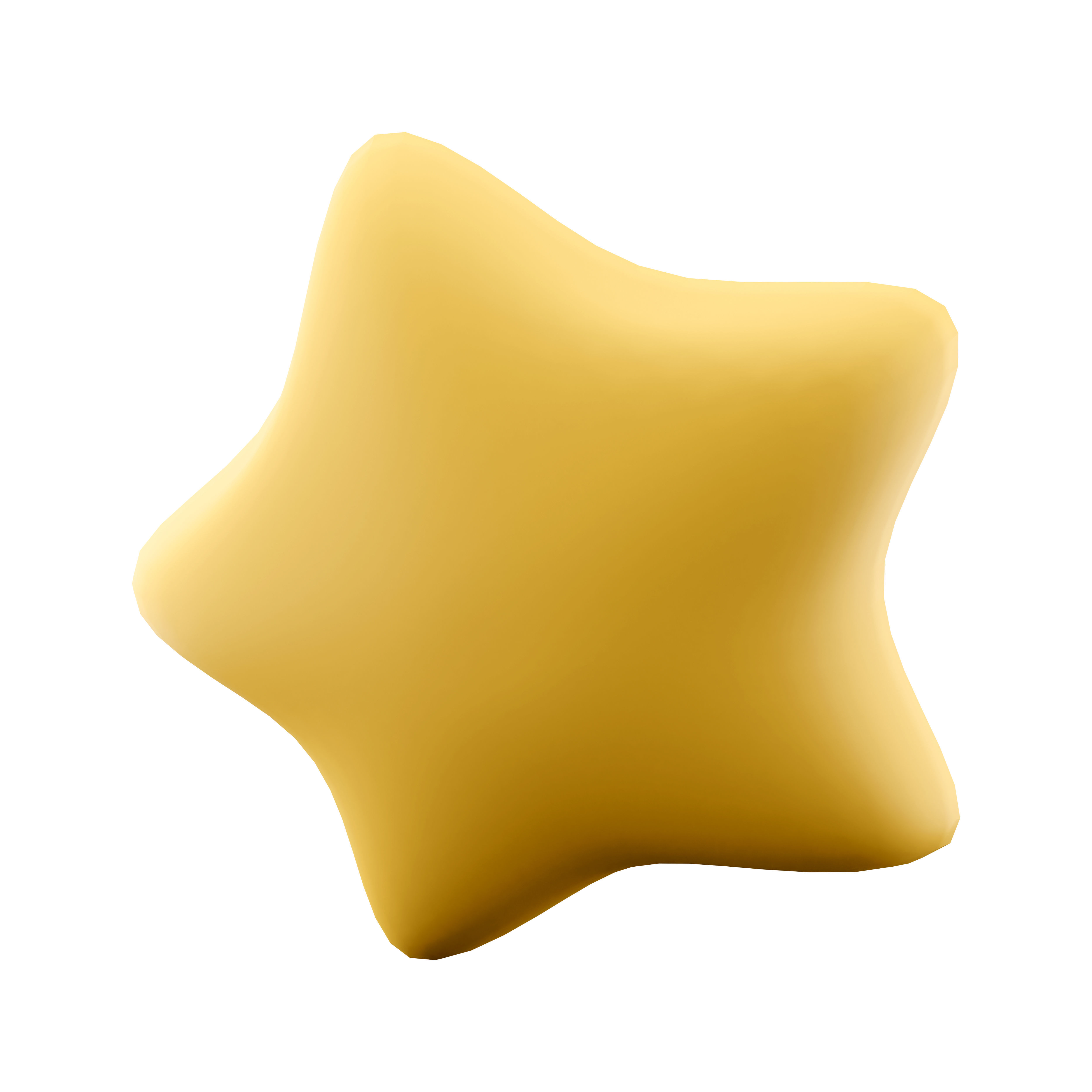 3d star cartoon icon 3D model_1