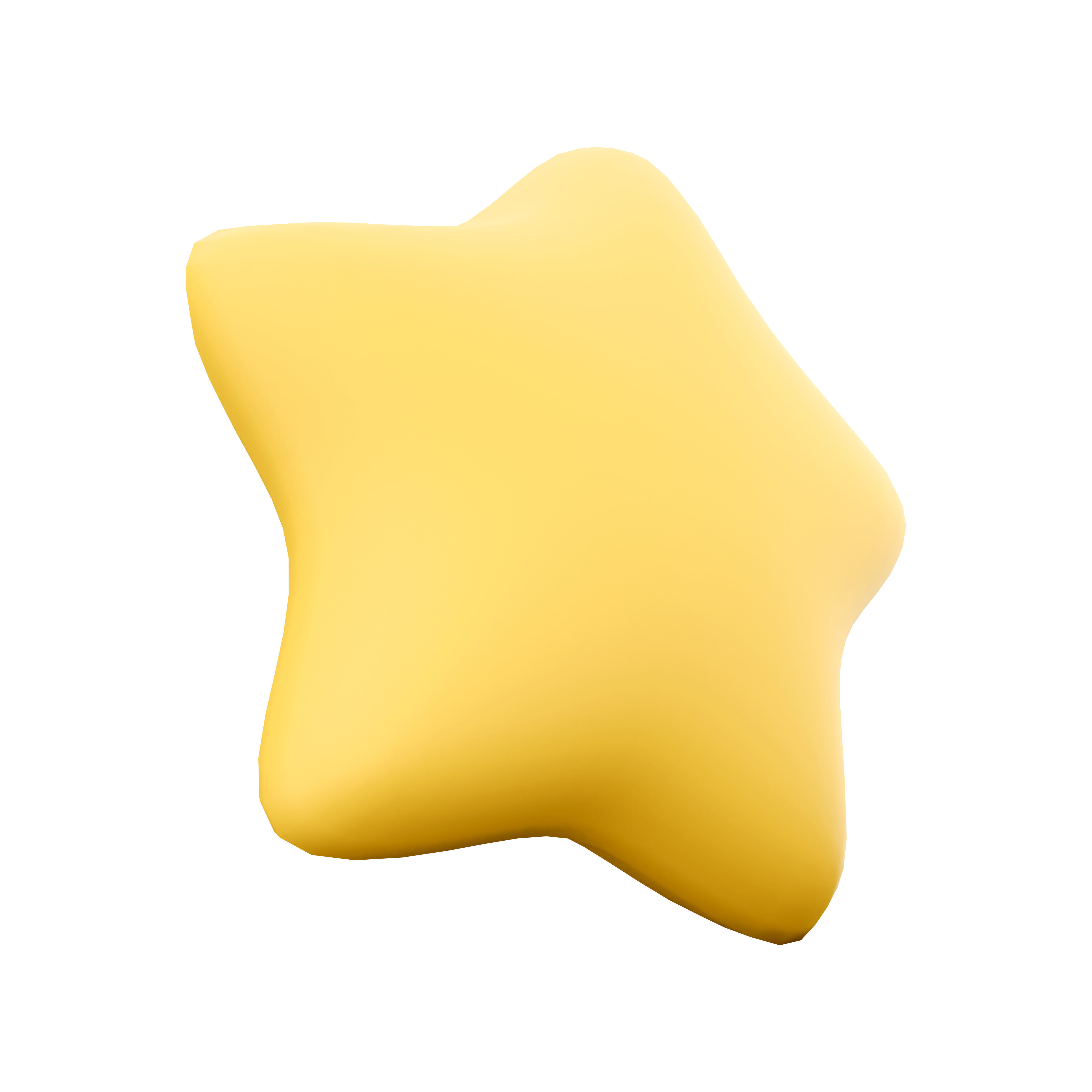 3d star cartoon icon 3D model_5