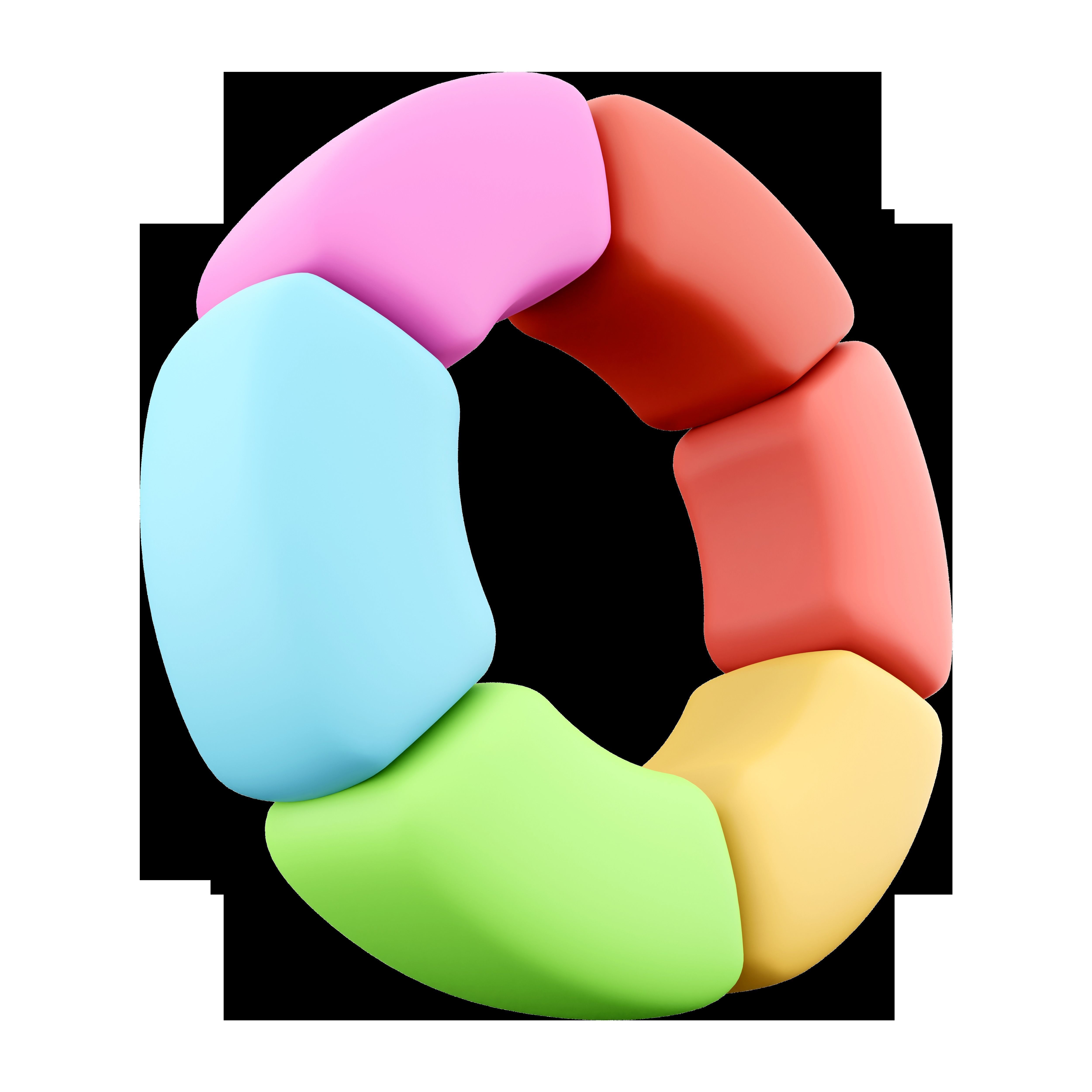 3d color wheel cartoon icon 3D model_4