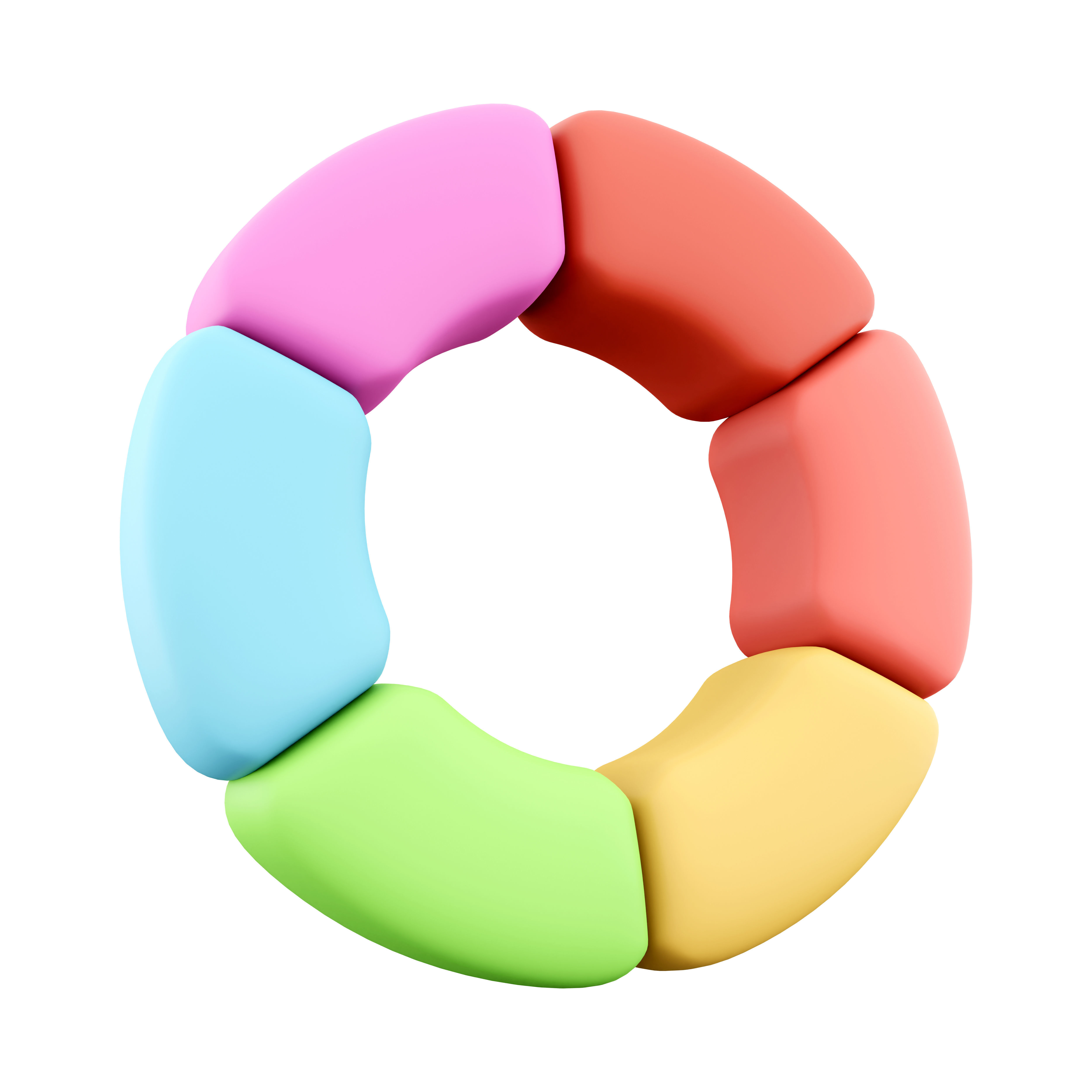 3d color wheel cartoon icon 3D model_1