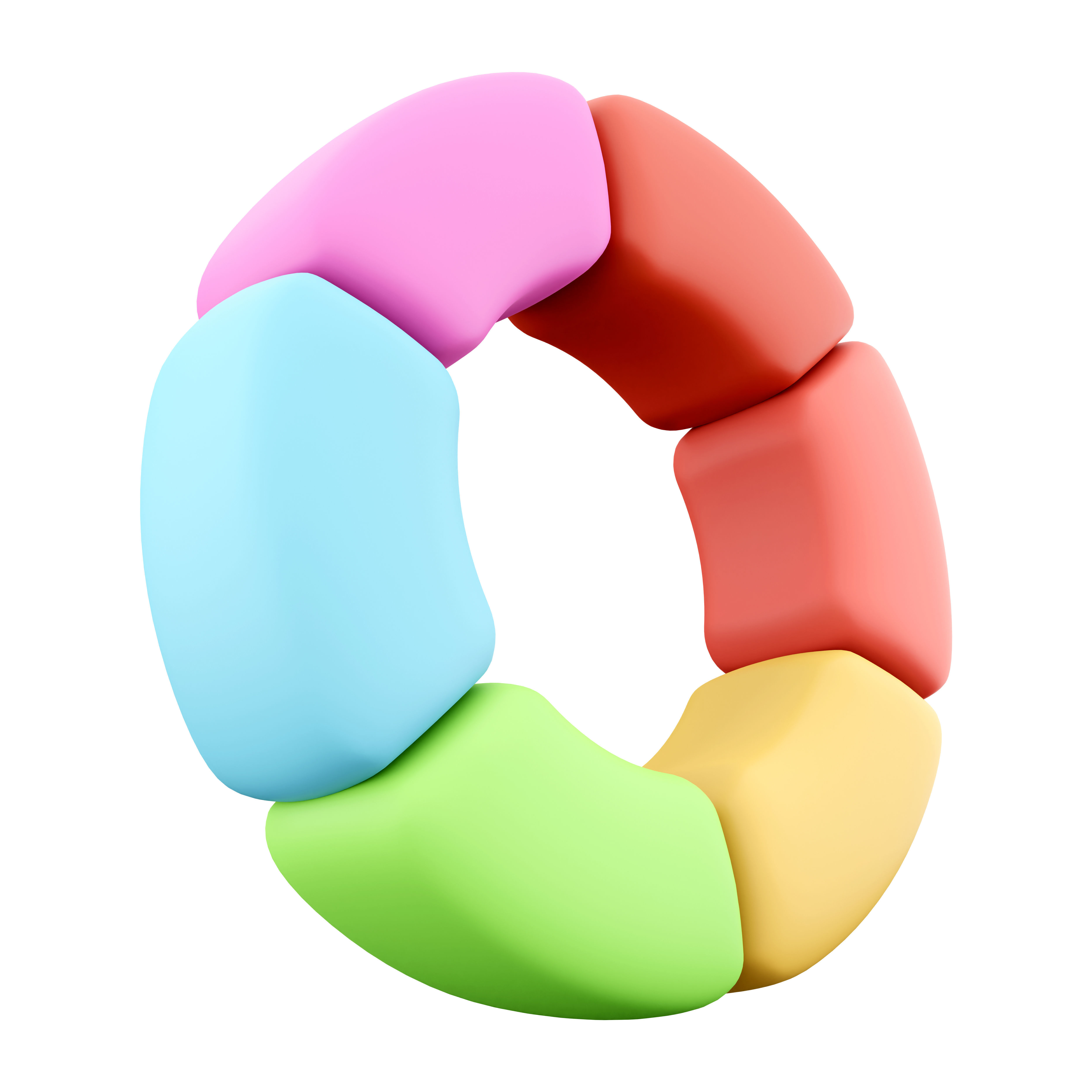 3d color wheel cartoon icon 3D model_3