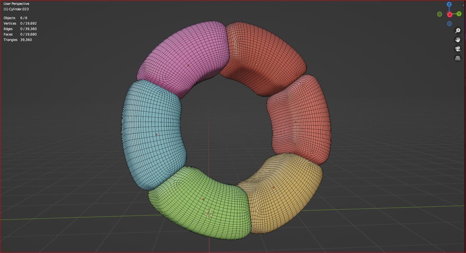 3d color wheel cartoon icon 3D model_6