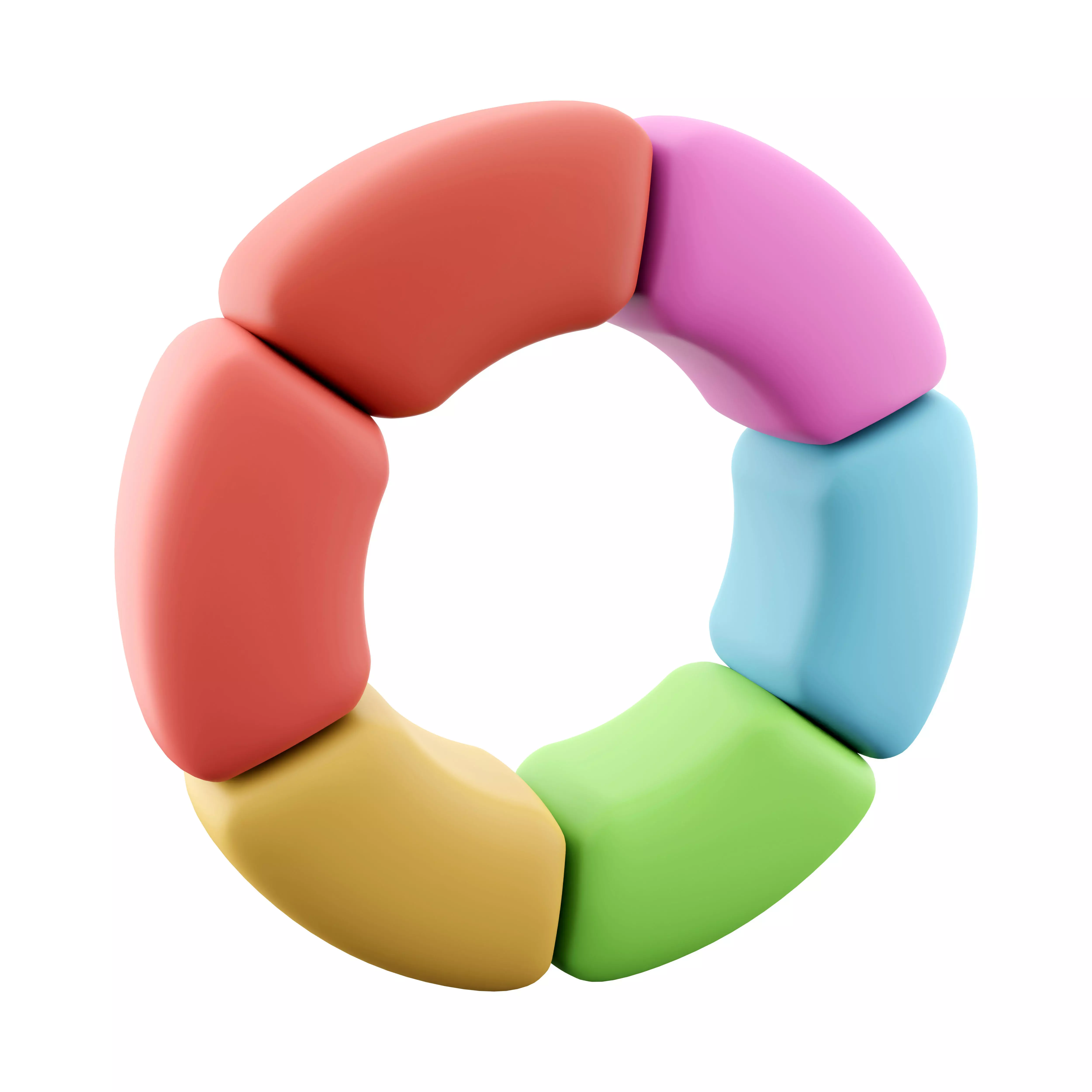 3d color wheel cartoon icon 3D model_0