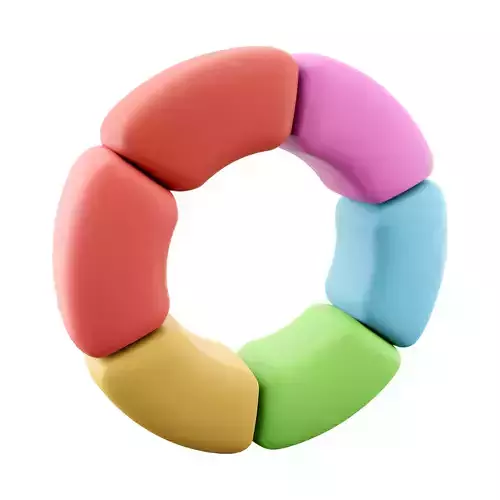 3d color wheel cartoon icon 3D model