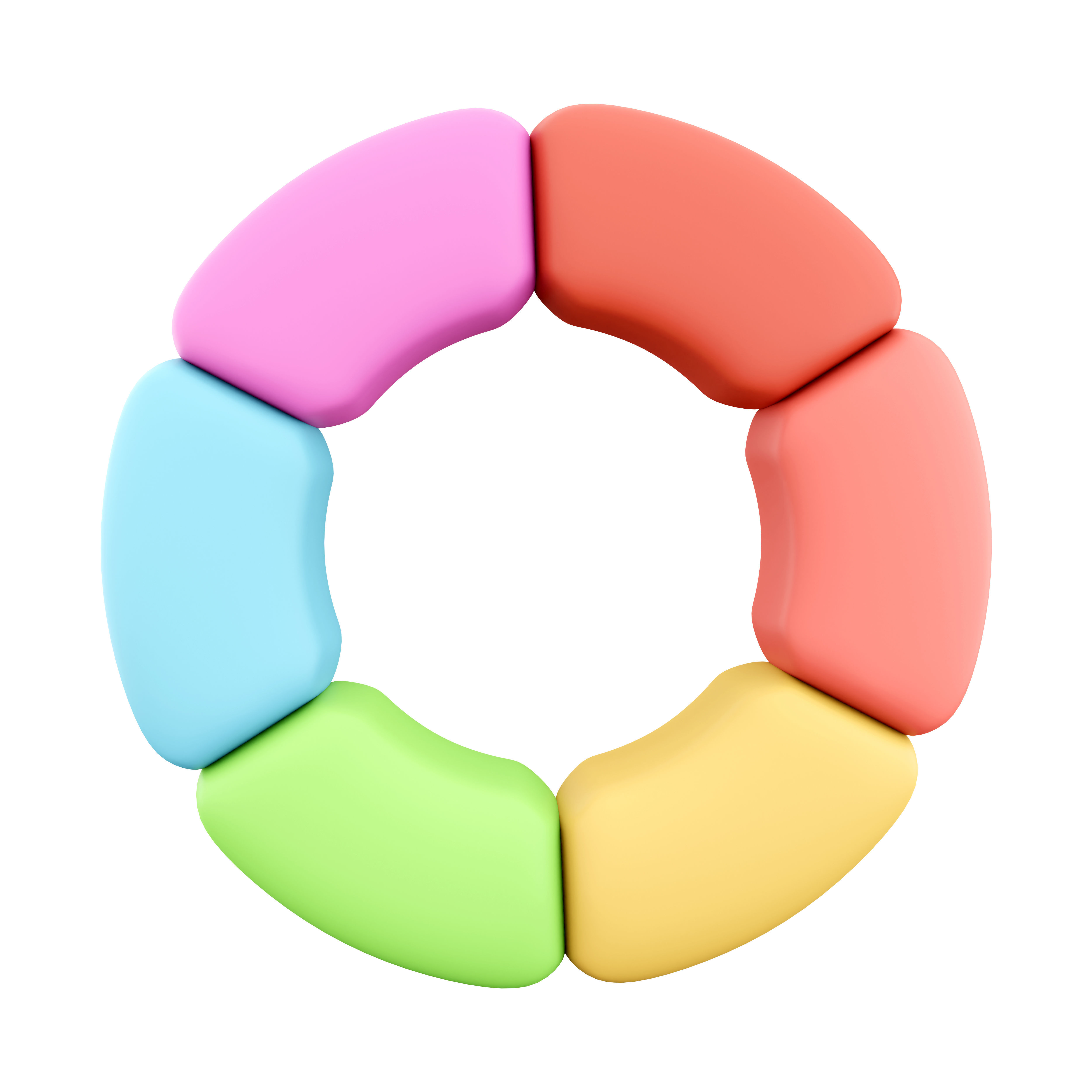 3d color wheel cartoon icon 3D model_2