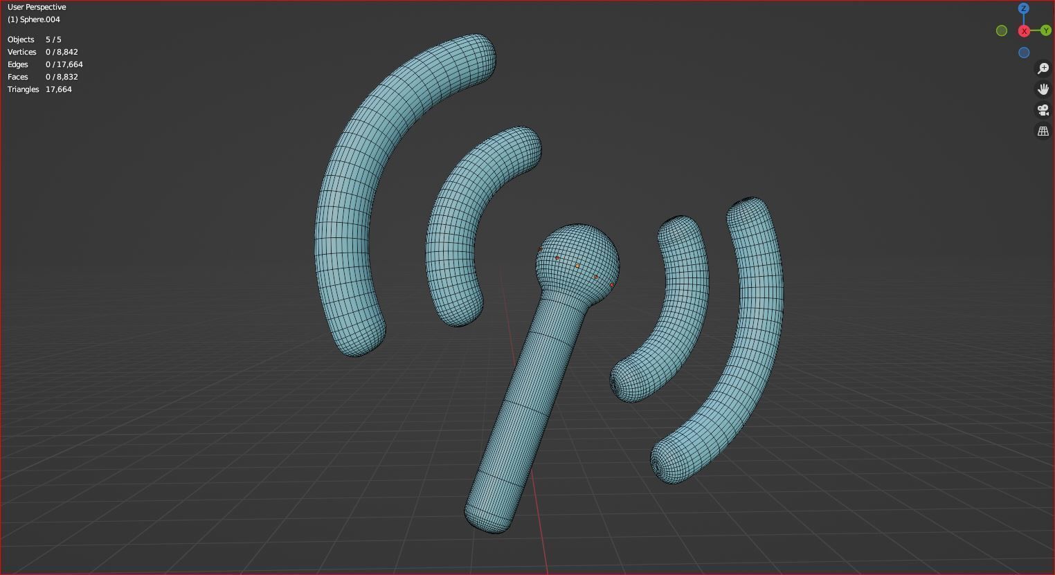 3d Signal transmission icon 3D model_6