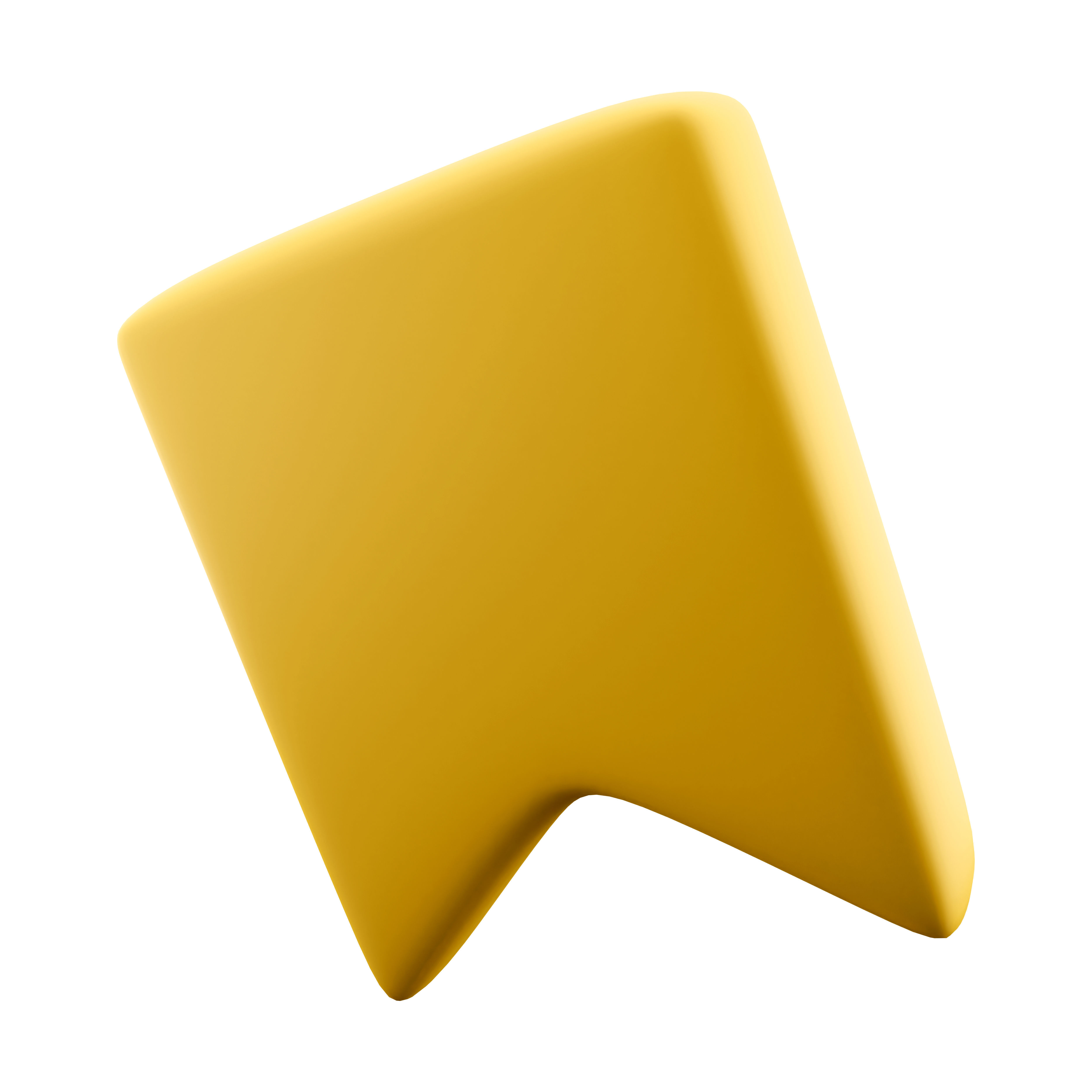 3d  yellow bookmark flag cartoon icon 3D model_1