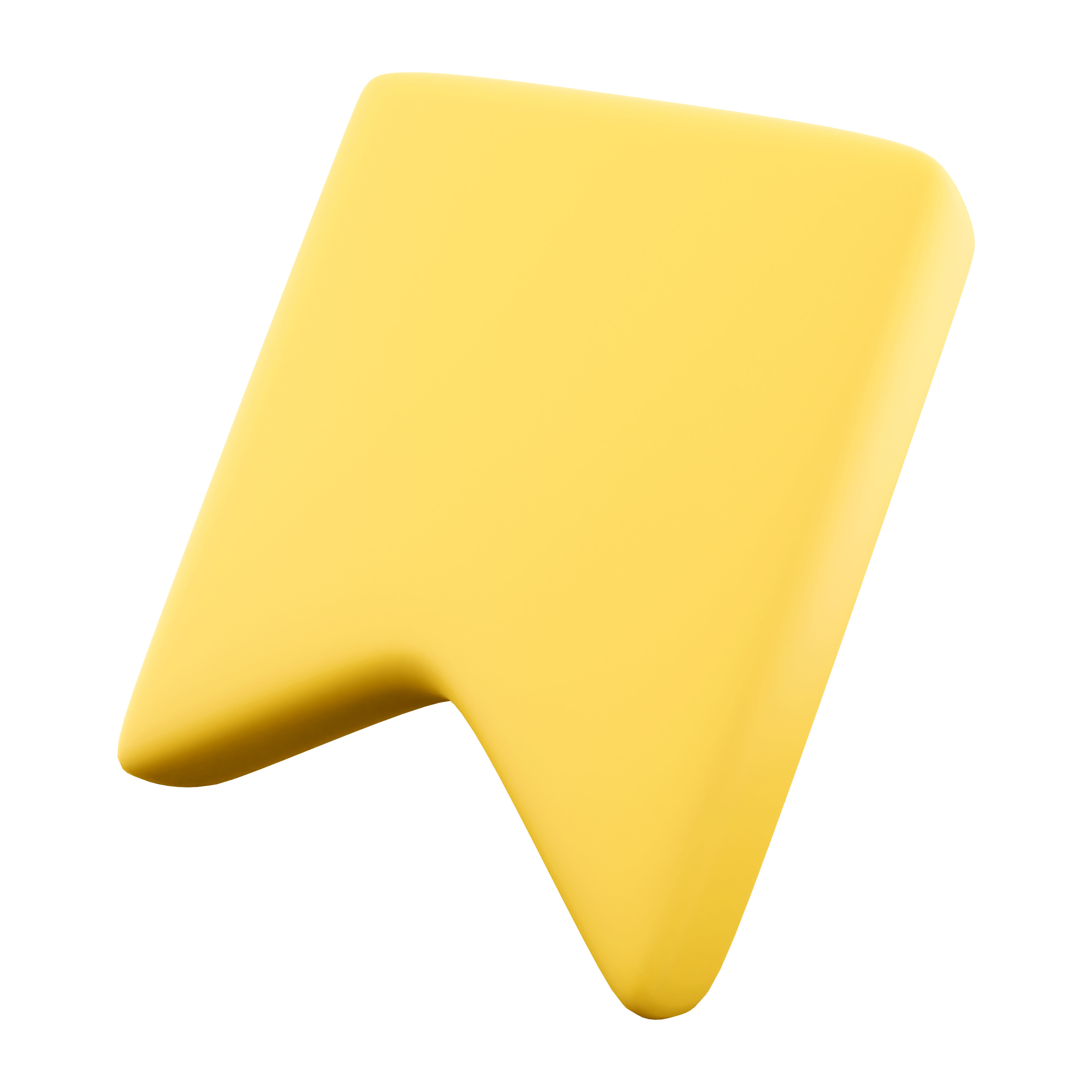 3d  yellow bookmark flag cartoon icon 3D model_4
