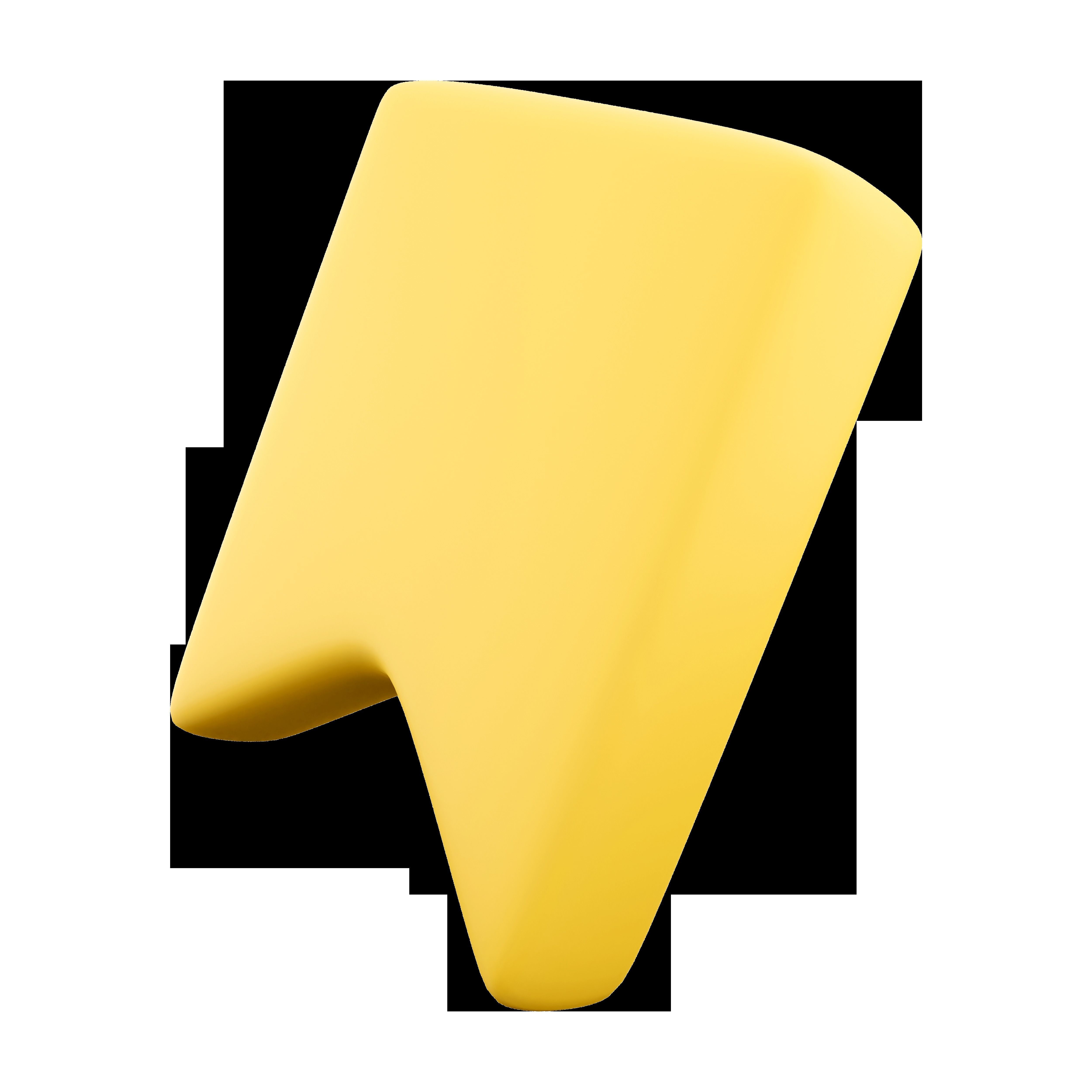 3d  yellow bookmark flag cartoon icon 3D model_3