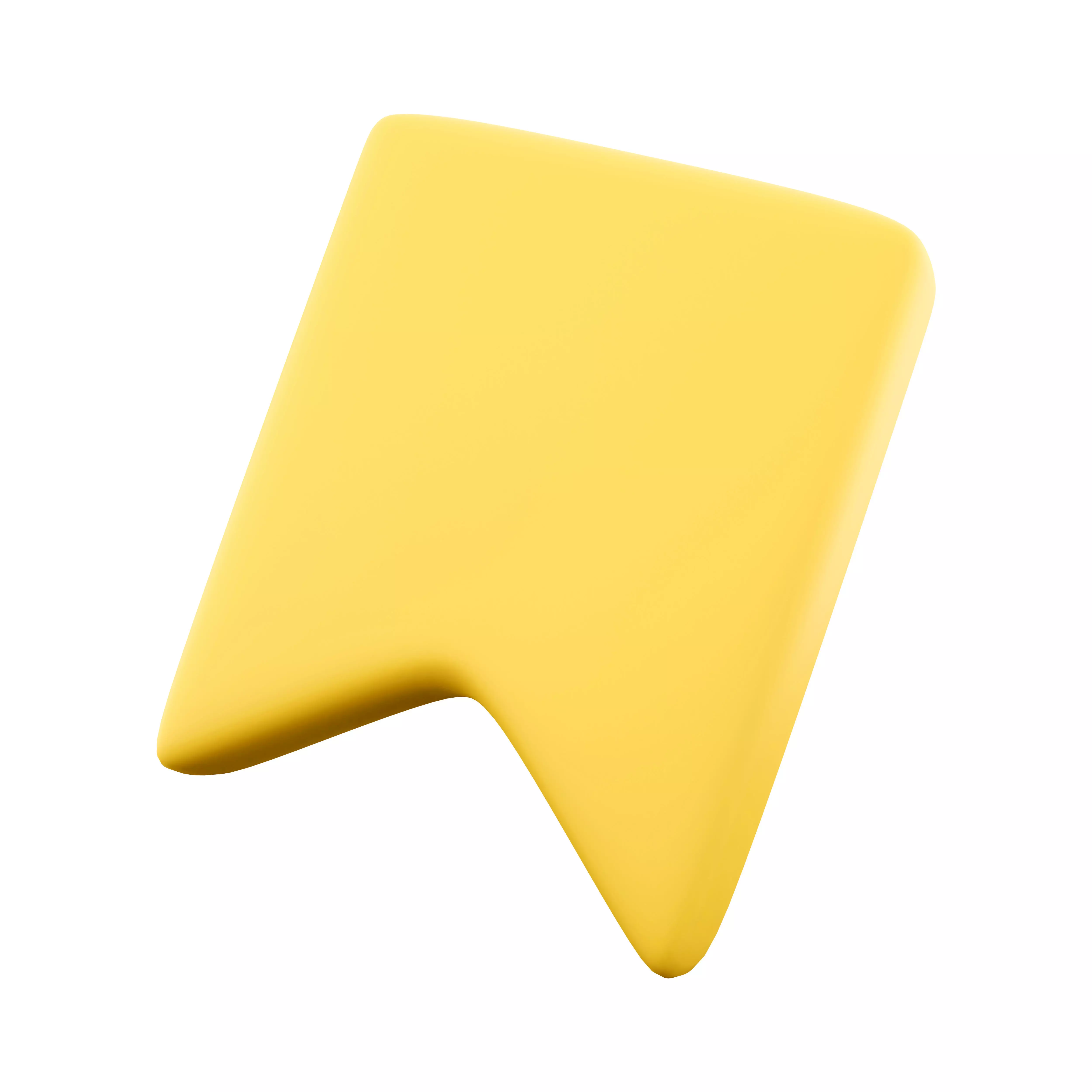 3d  yellow bookmark flag cartoon icon 3D model_0