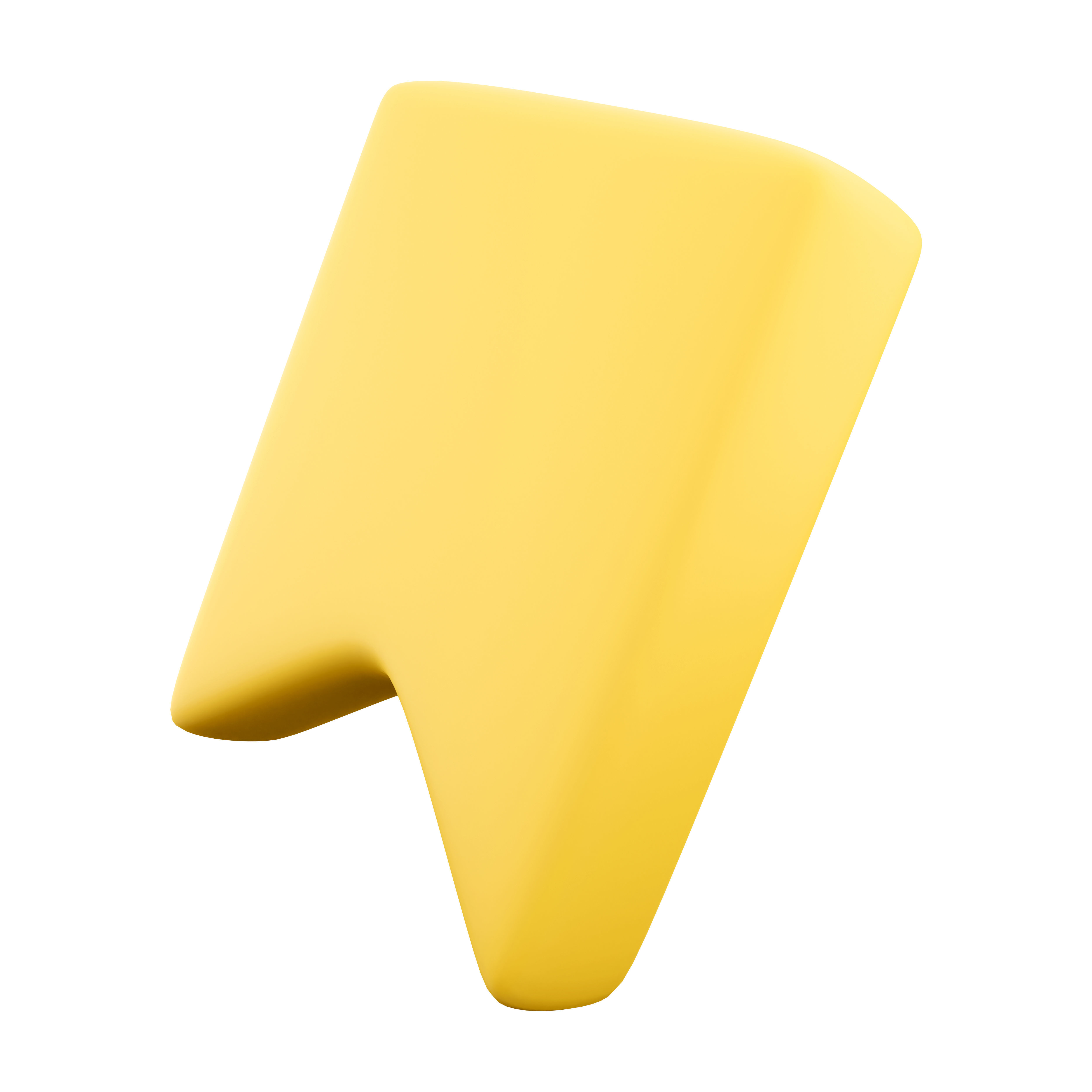 3d  yellow bookmark flag cartoon icon 3D model_2