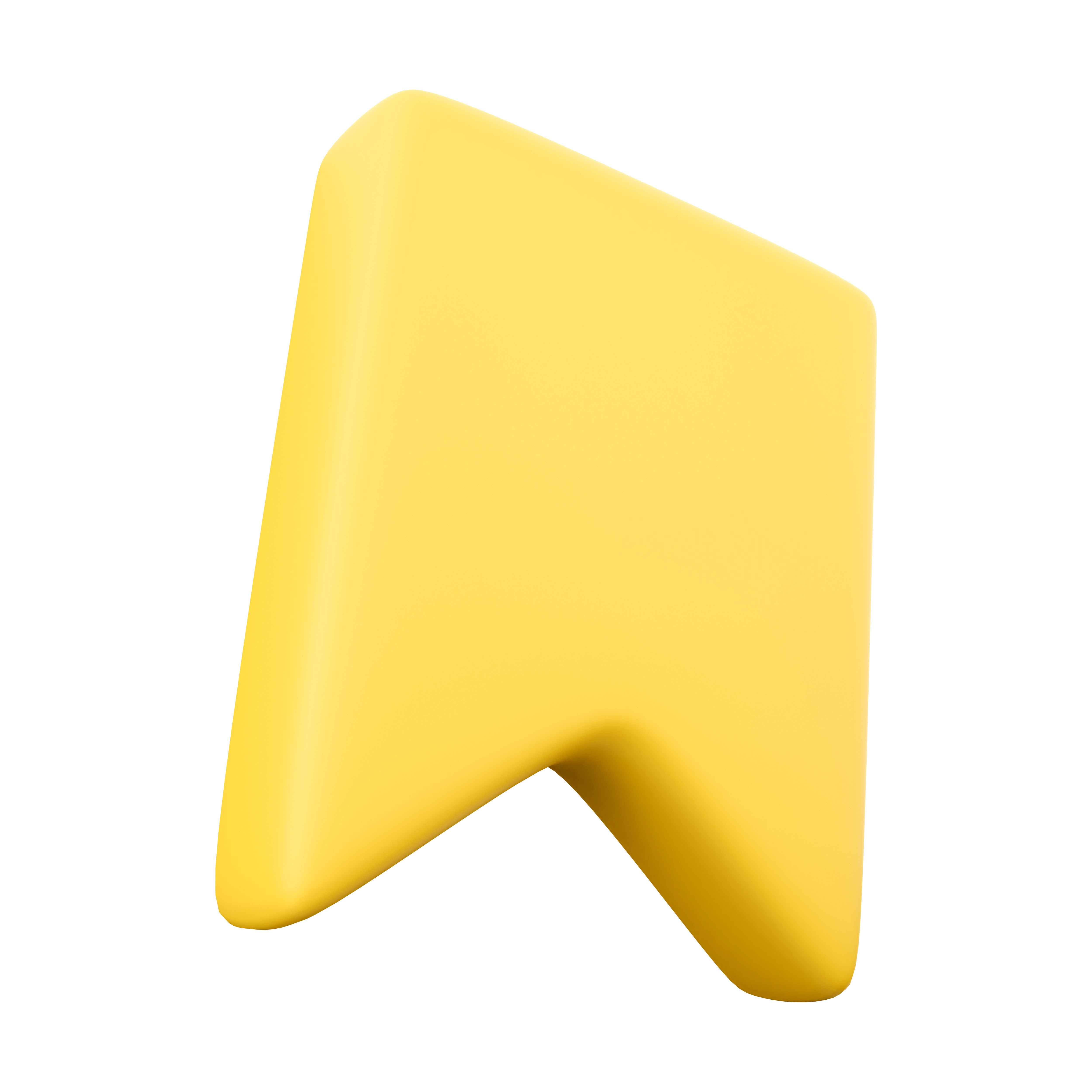 3d  yellow bookmark flag cartoon icon 3D model_5
