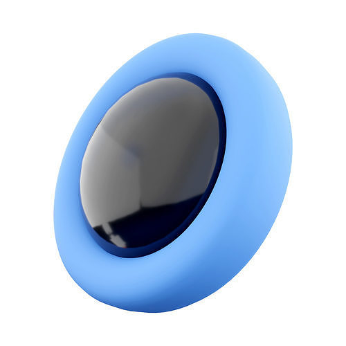 3d Modern black round-shaped engine starts button icon 3D model