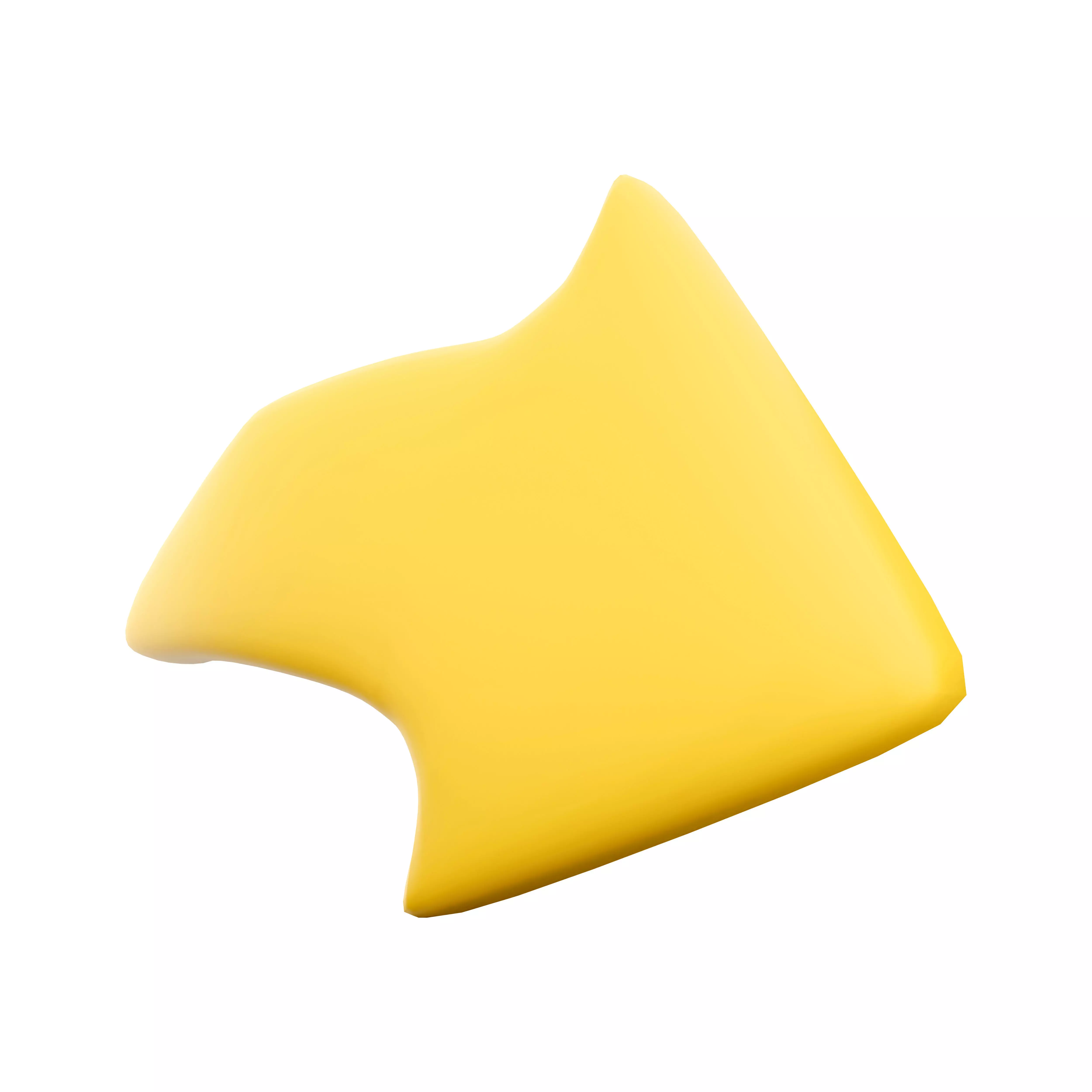 3d yellow forward or reply cartoon icon 3D model