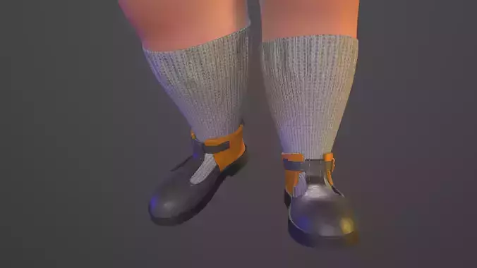 Sandals kids Low-poly 3D model