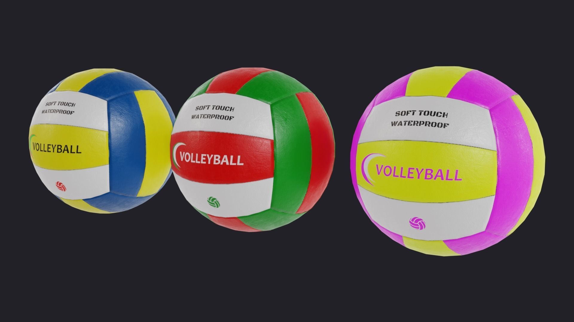 Volley ball Low-poly 3D model_2