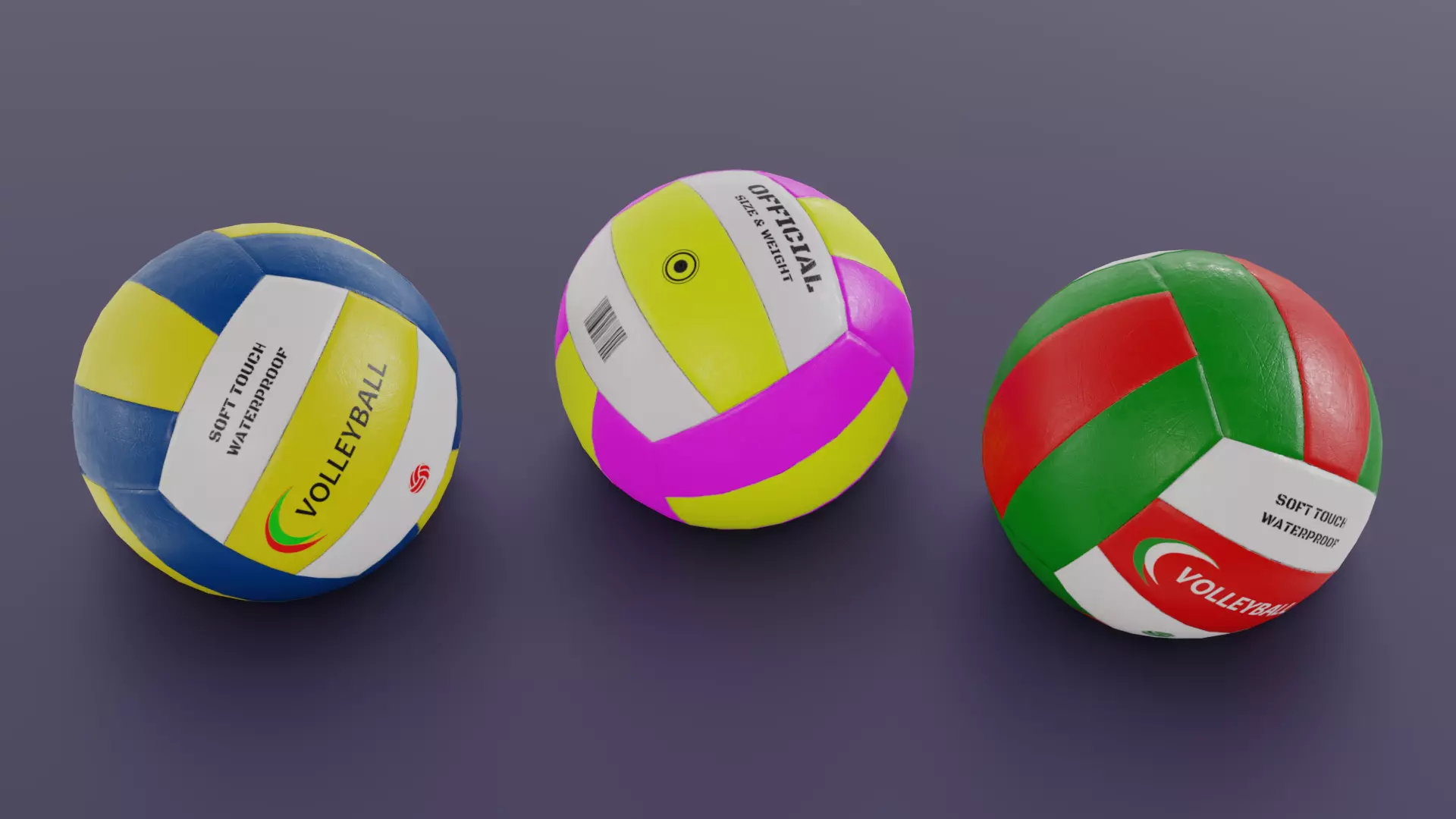 Volley ball Low-poly 3D model_0