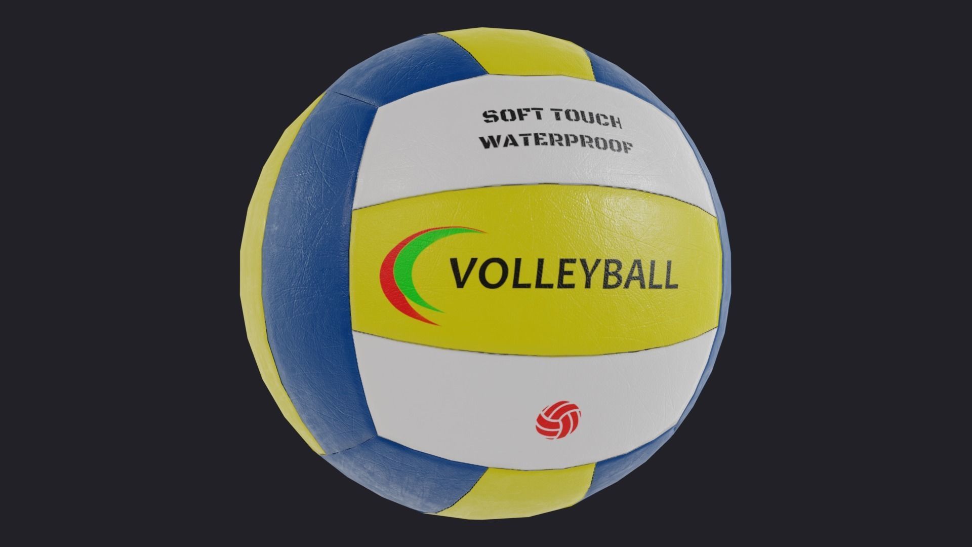 Volley ball Low-poly 3D model_5