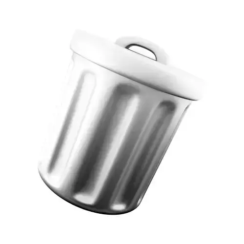 3d trash can cartoon icon  3D model