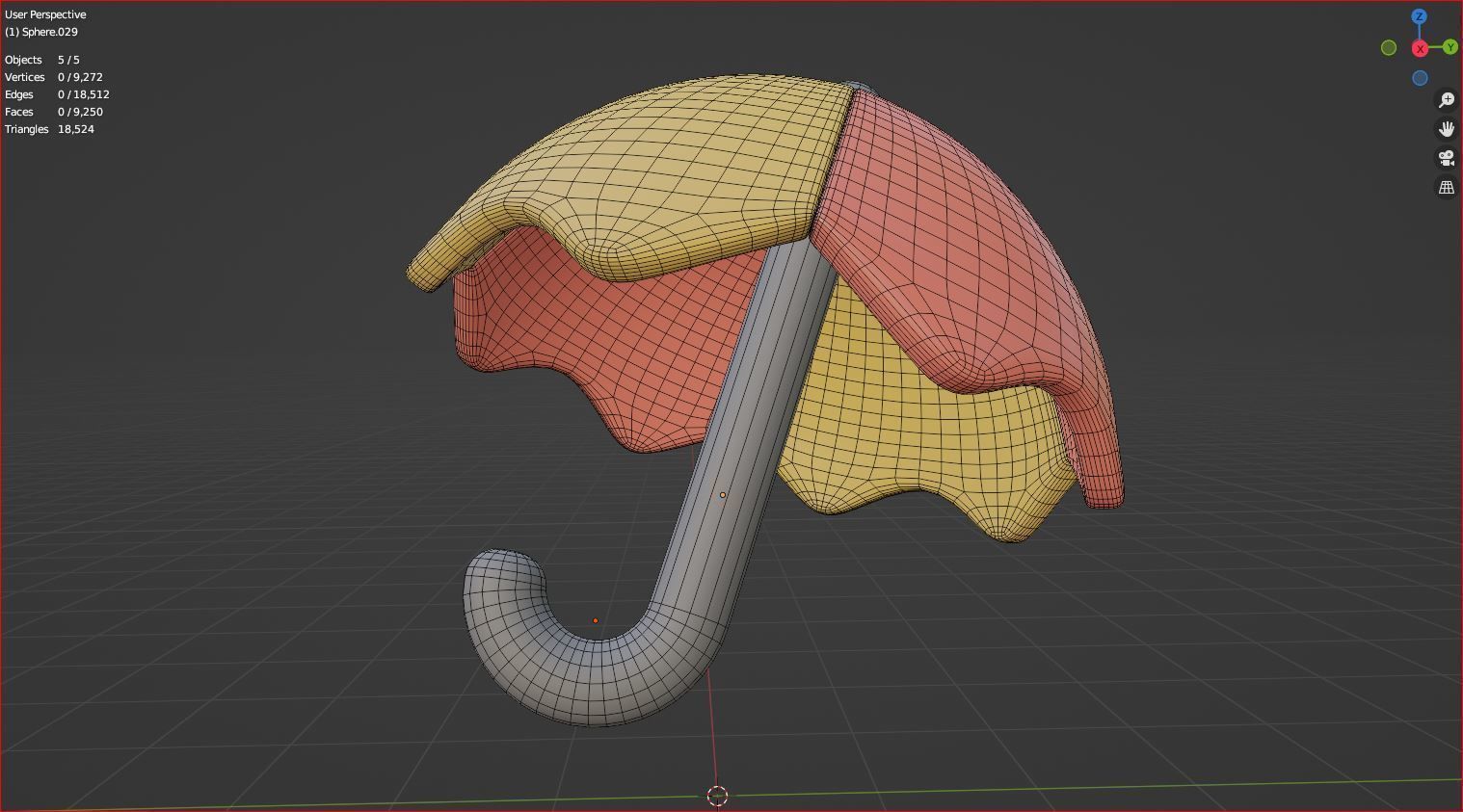 3d umbrella cartoon icon 3D model_6