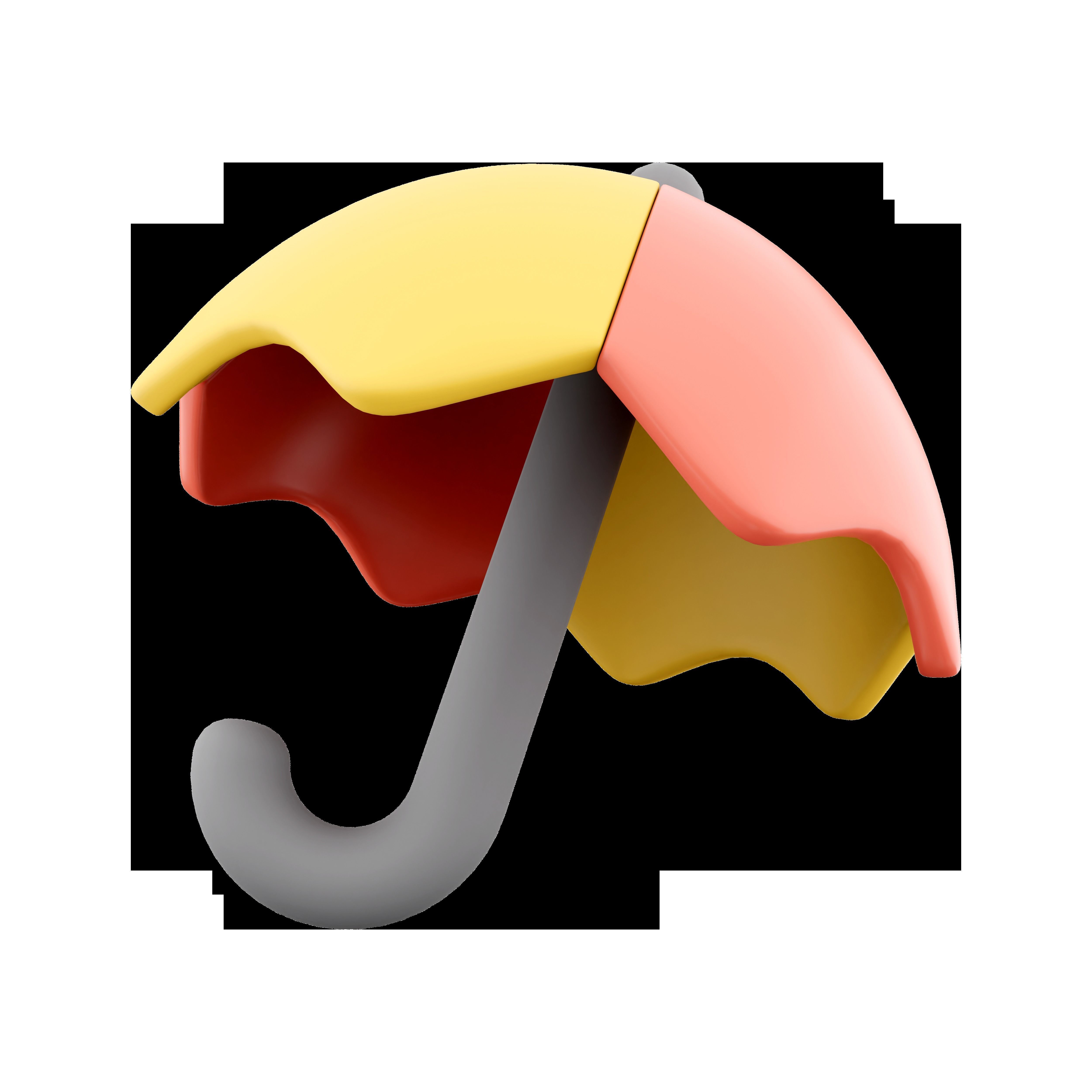 3d umbrella cartoon icon 3D model_2