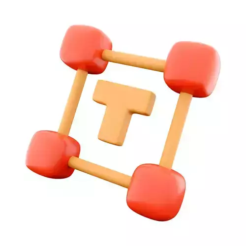 3d  Add font outline  cartoon icon 3D model