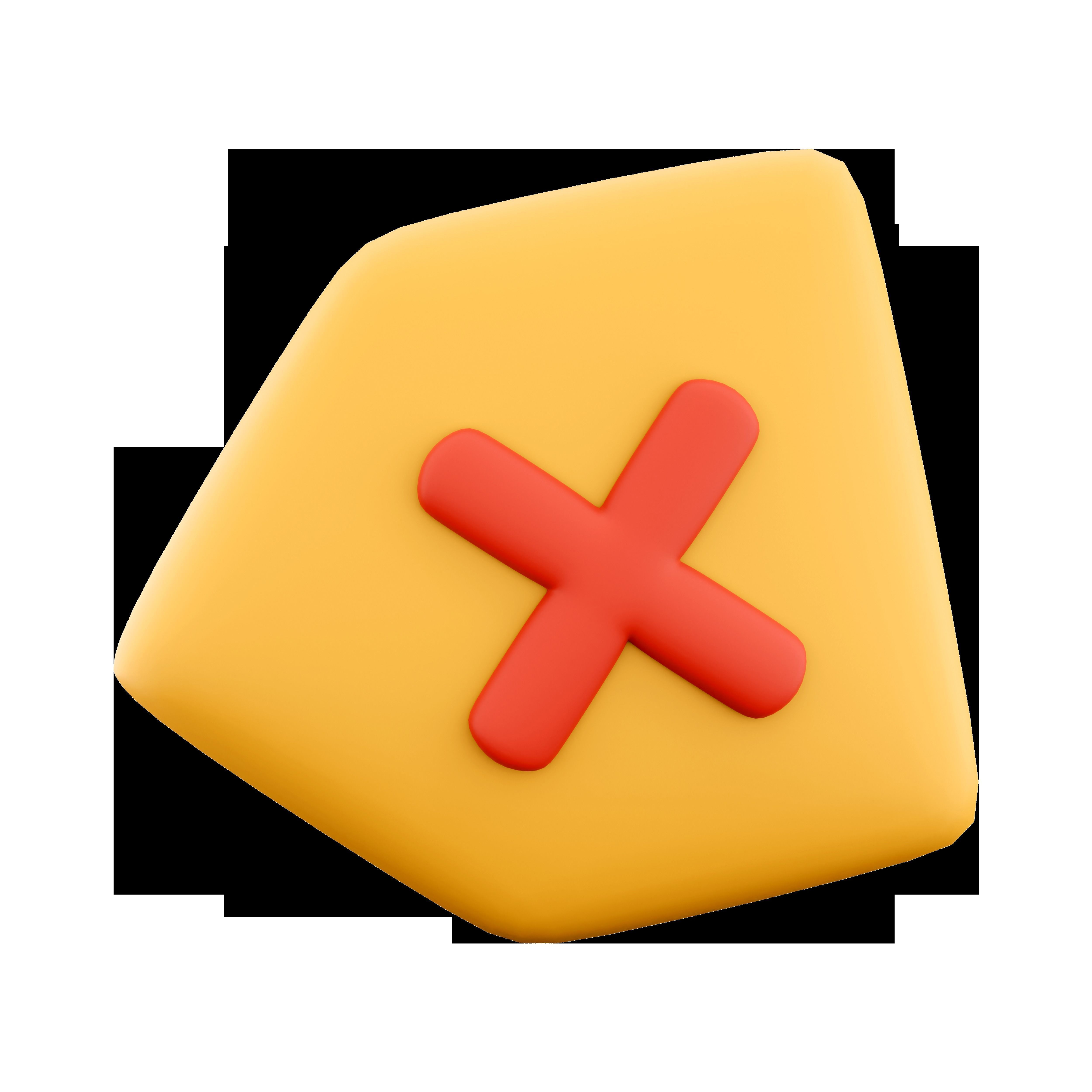 3d  Bookmark cancels outline icon 3D model_4