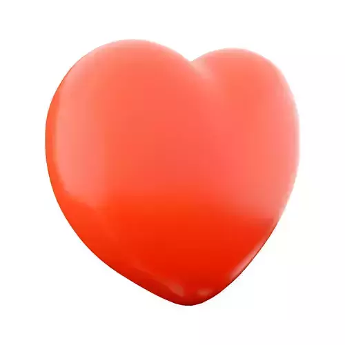 3d red heart shape  cartoon icon 3D model