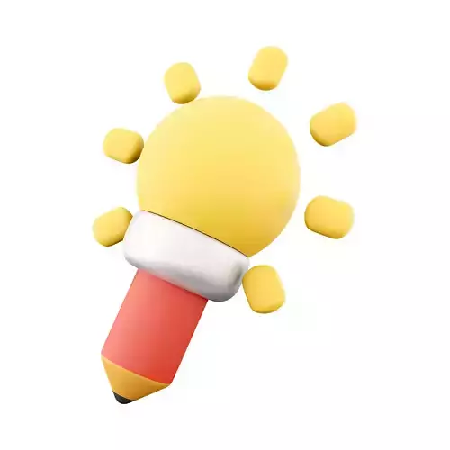 3d  pencil with a sun icon