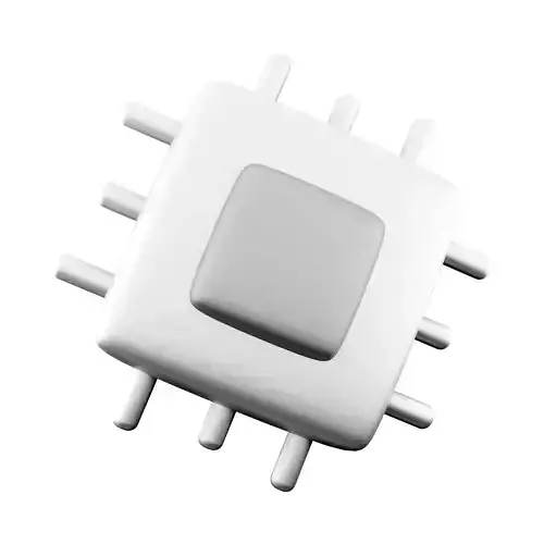 3d Microchip line icon 3D model