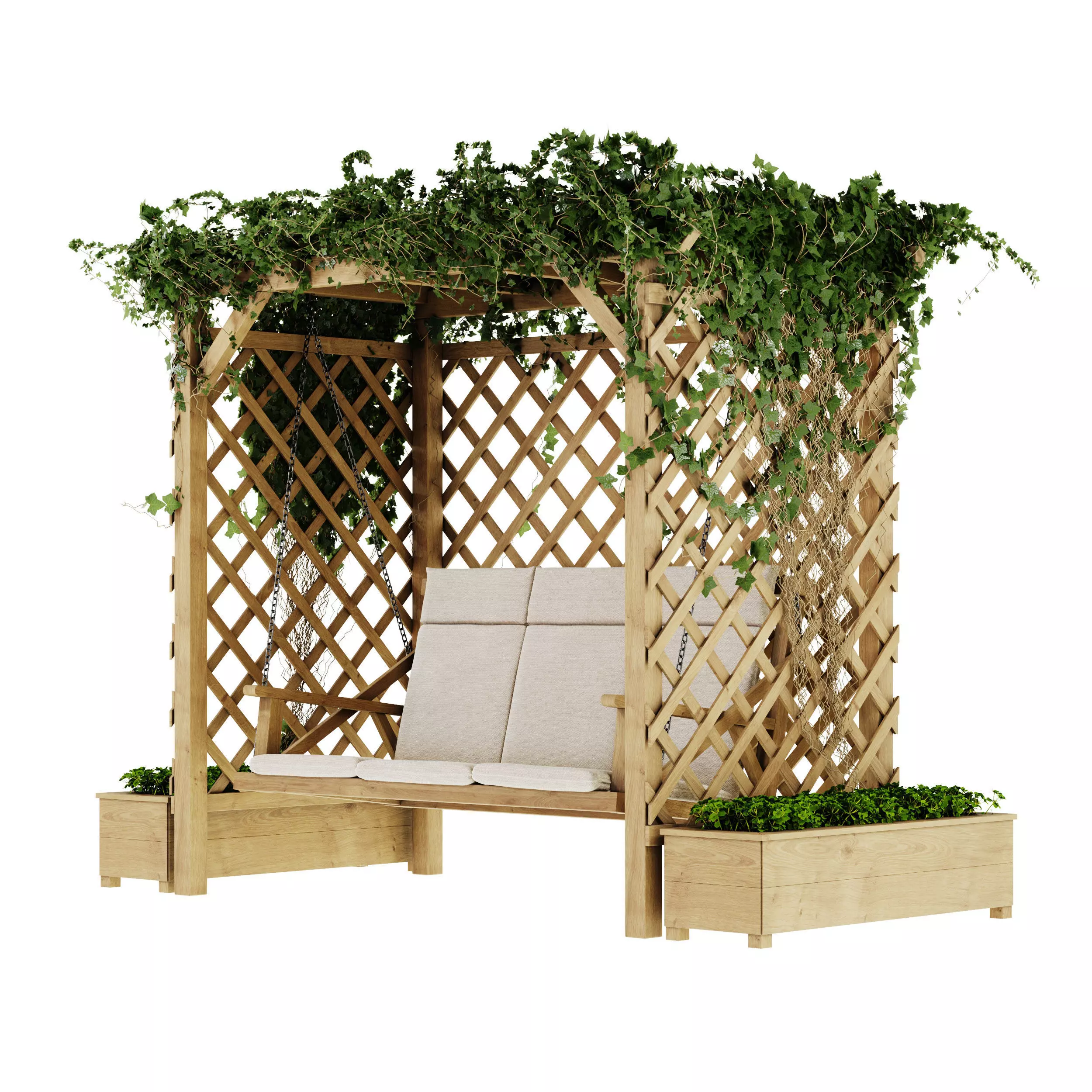 Garden swing 3D model_0