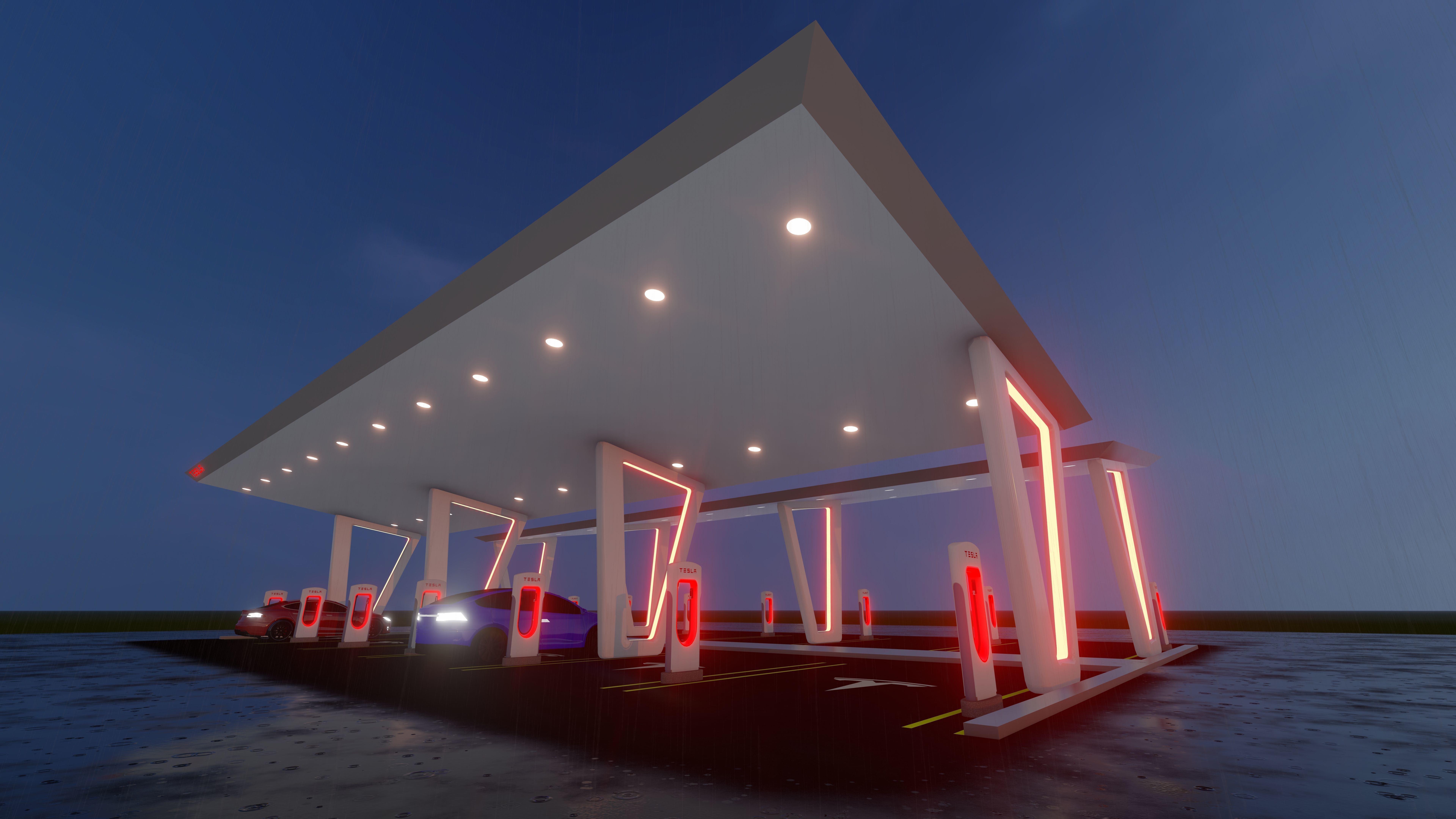 Electric Vehicle Charging Station 2 3D model 3D model_2
