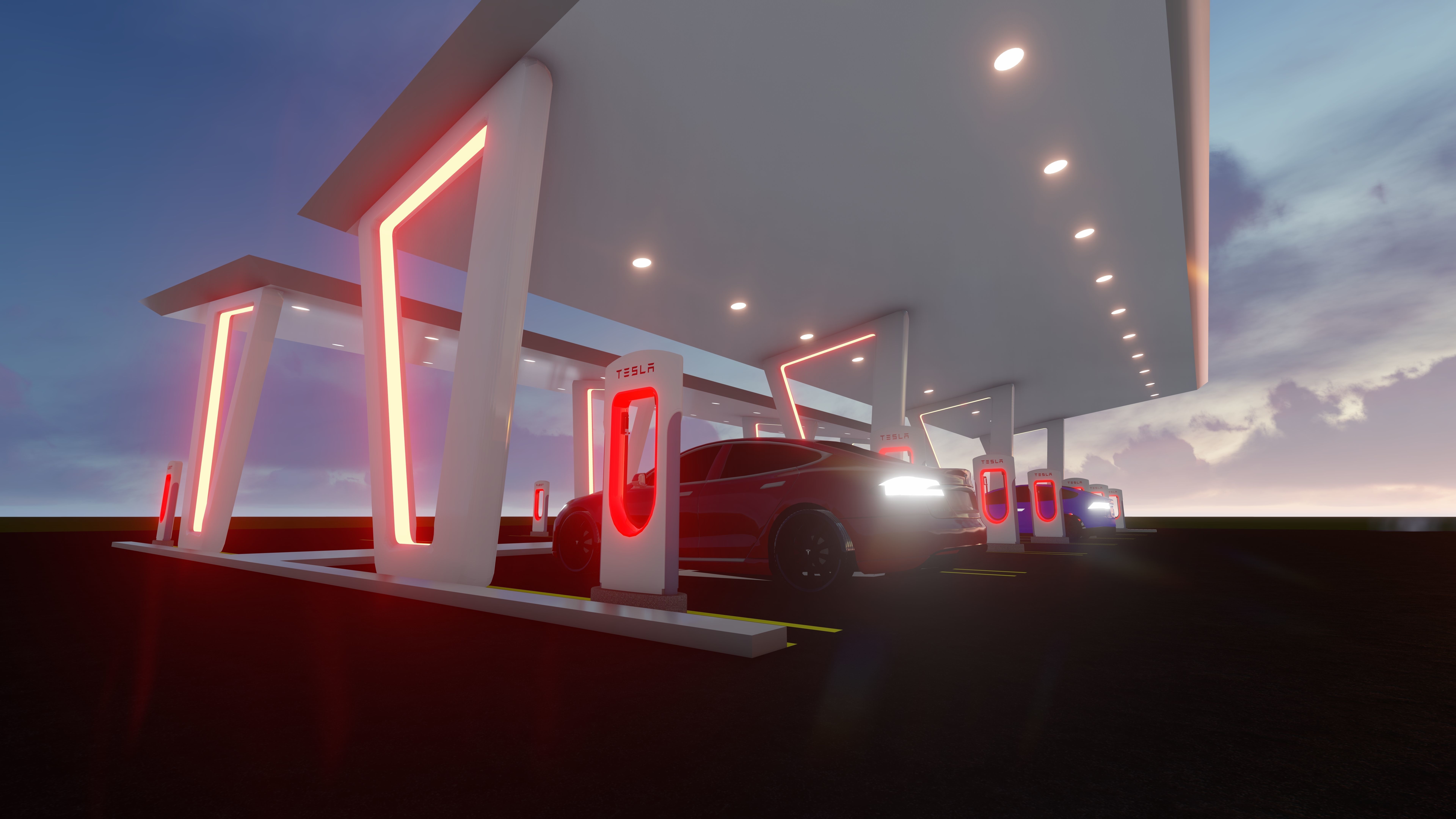 Electric Vehicle Charging Station 2 3D model 3D model_5