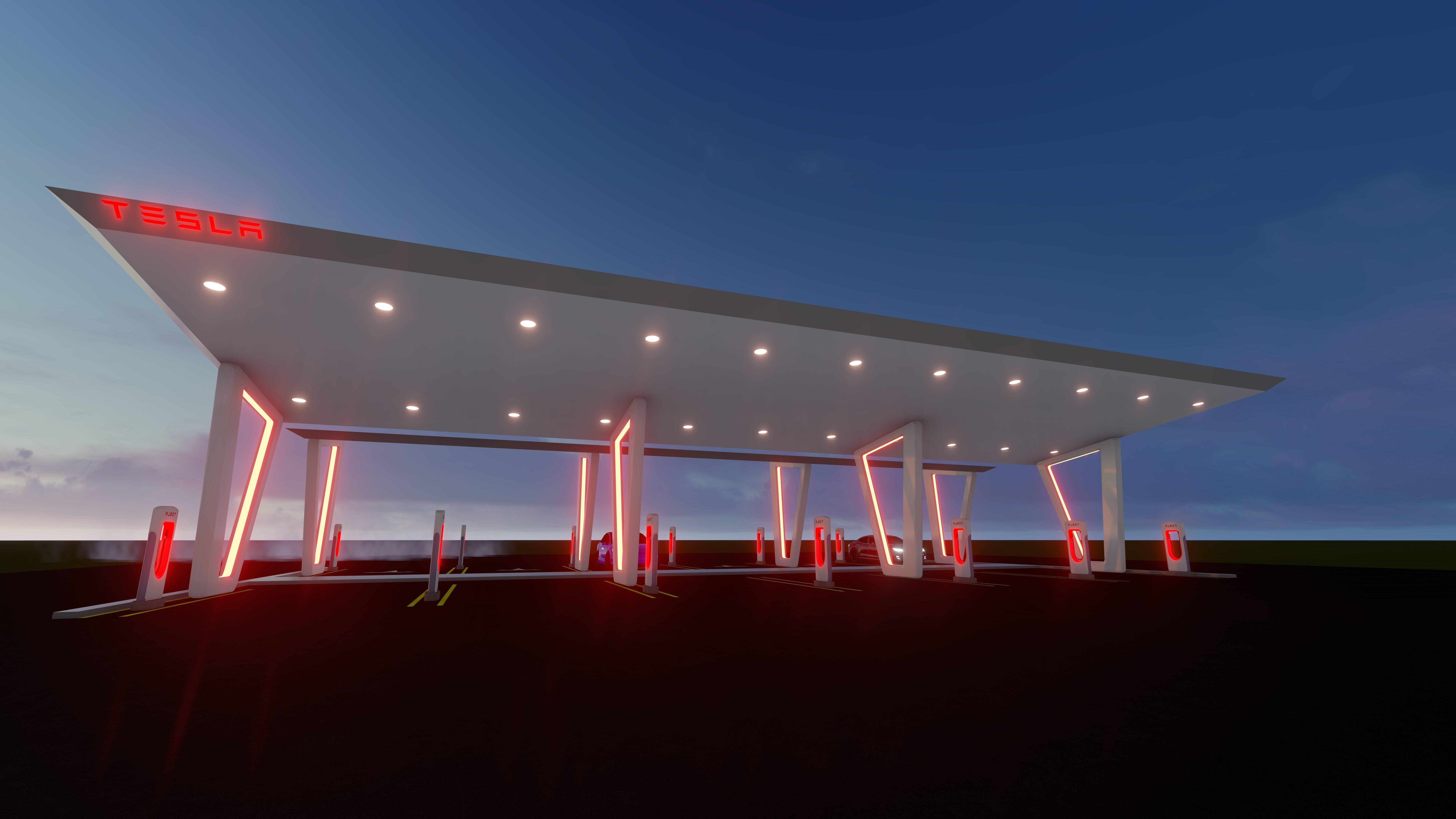 Electric Vehicle Charging Station 2 3D model 3D model_3