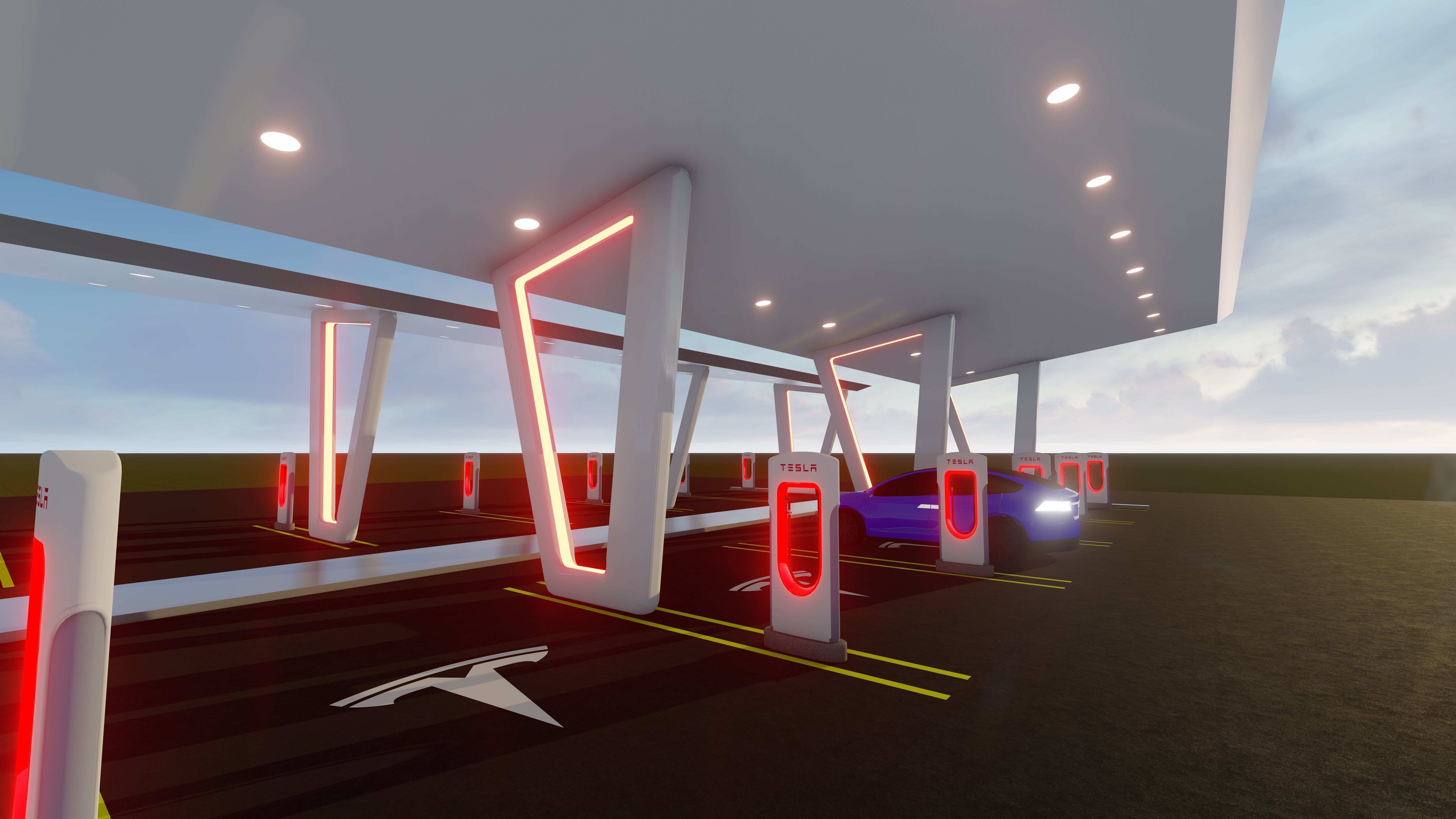 Electric Vehicle Charging Station 2 3D model 3D model_6