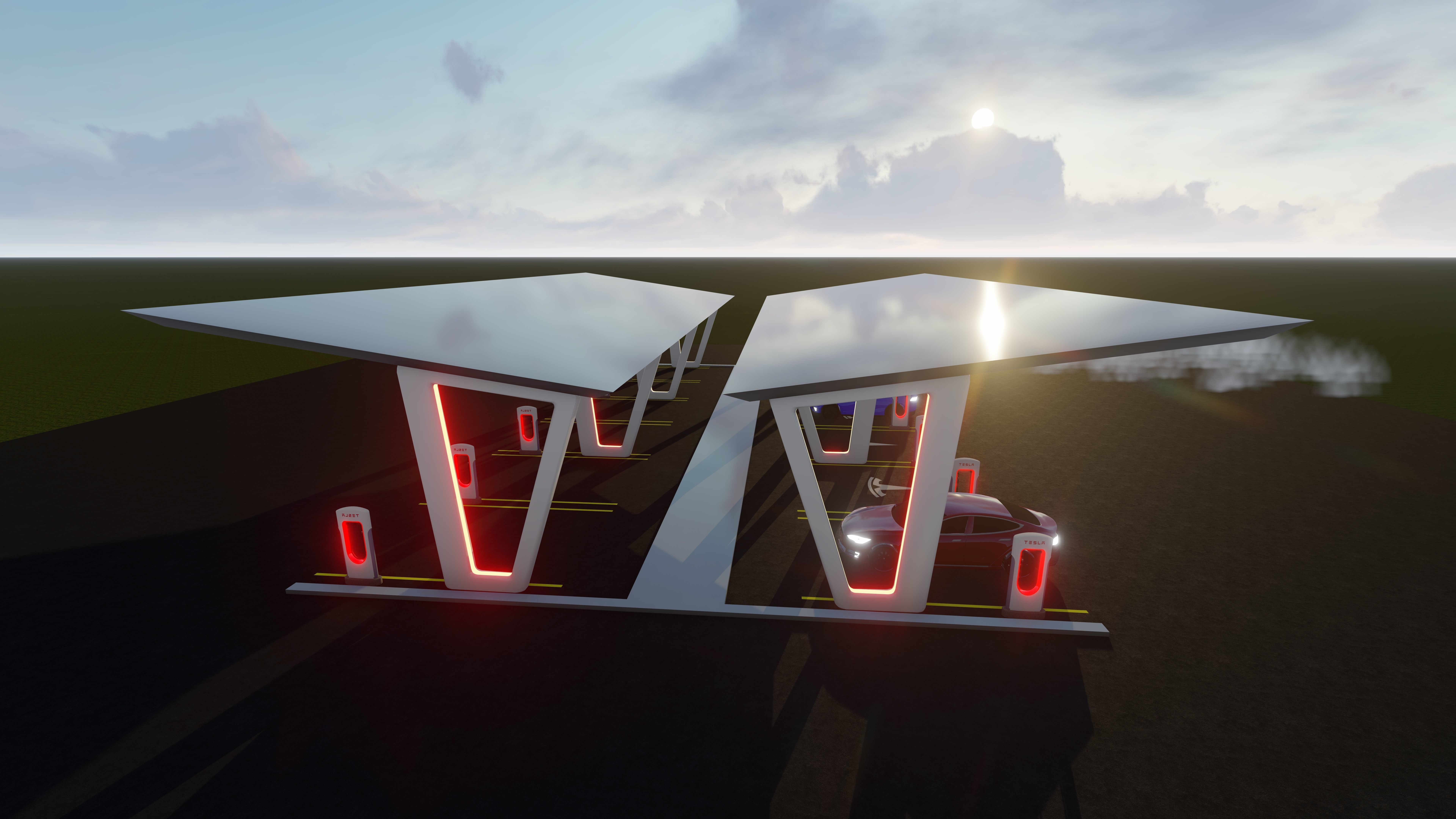 Electric Vehicle Charging Station 2 3D model 3D model_7