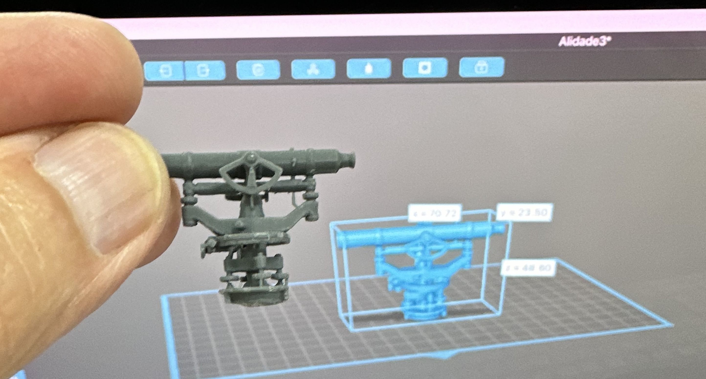 Telescopic Alidade and Tripod 3D print model_3