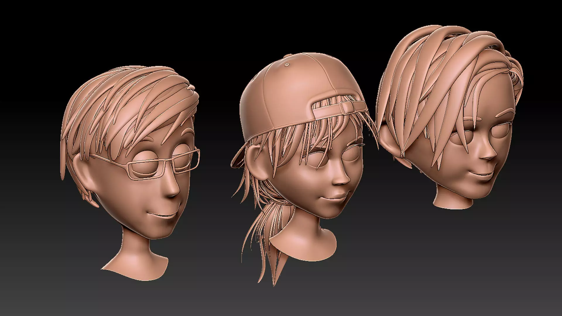 Head caroon 3D model_0