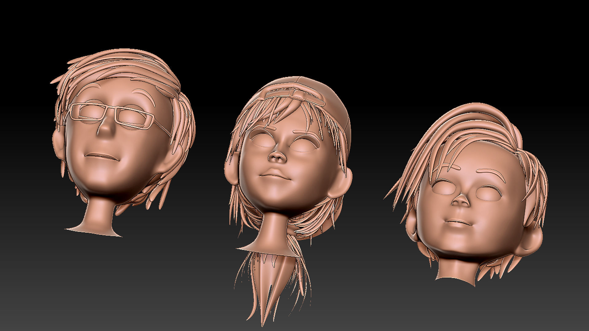 Head caroon 3D model_4