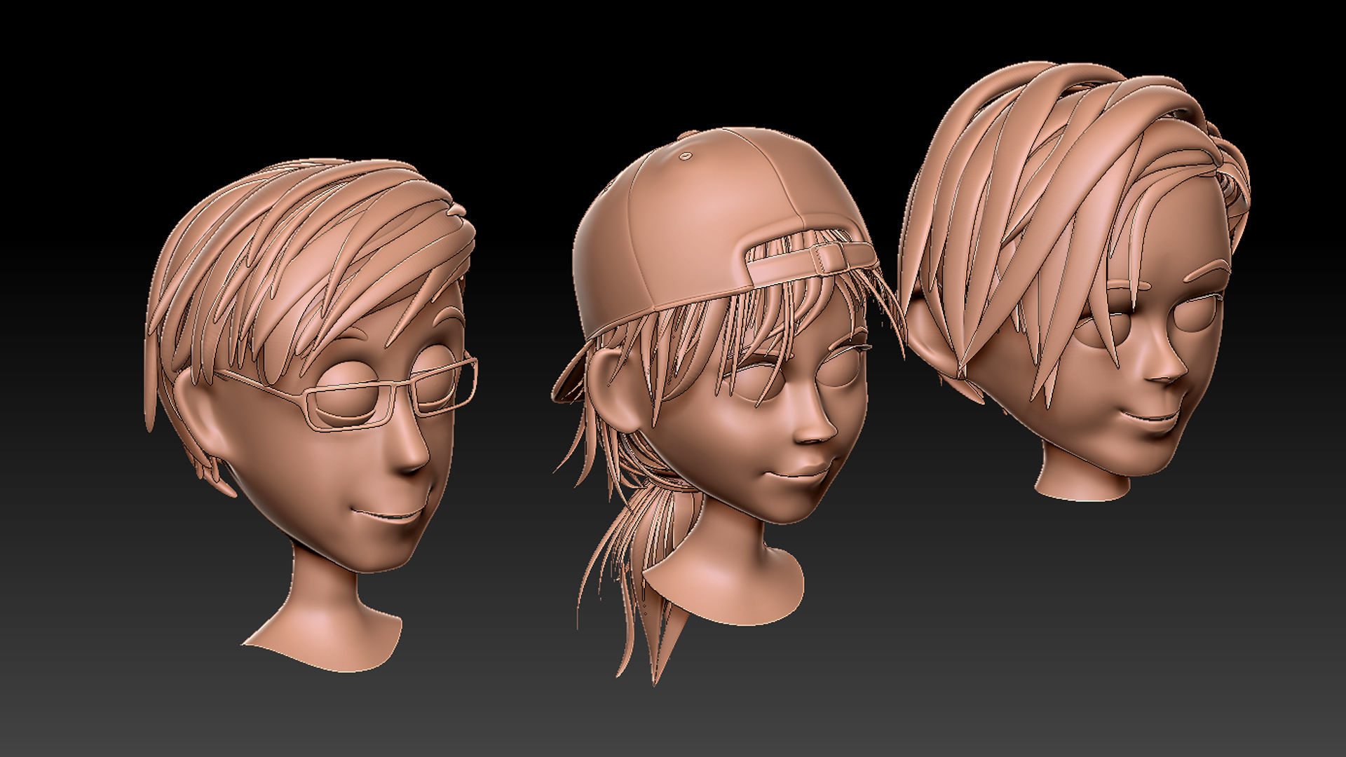 Head caroon 3D model_2